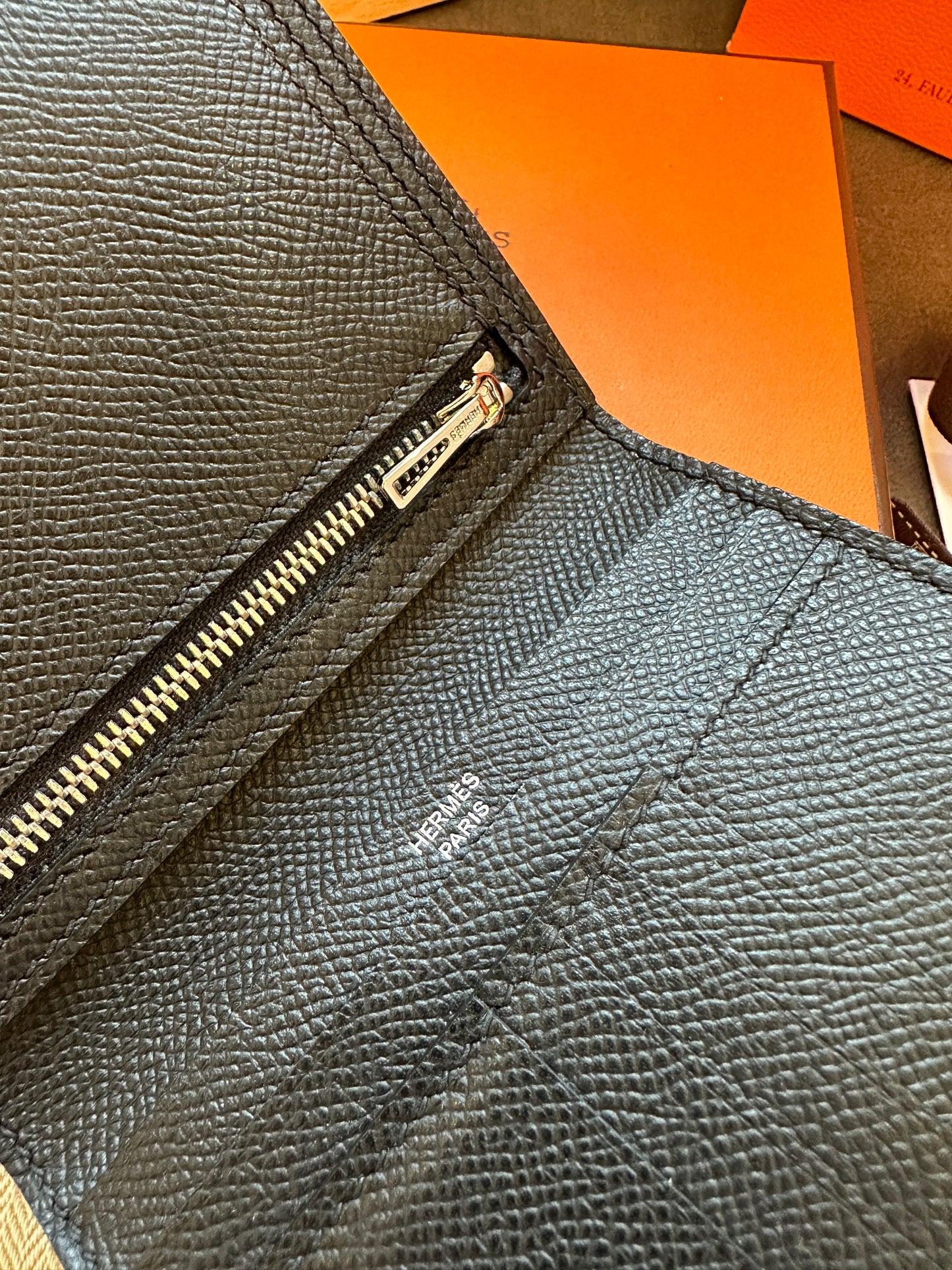 Hermès H Wallet in Black Epsom Leather with Palladium Hardware