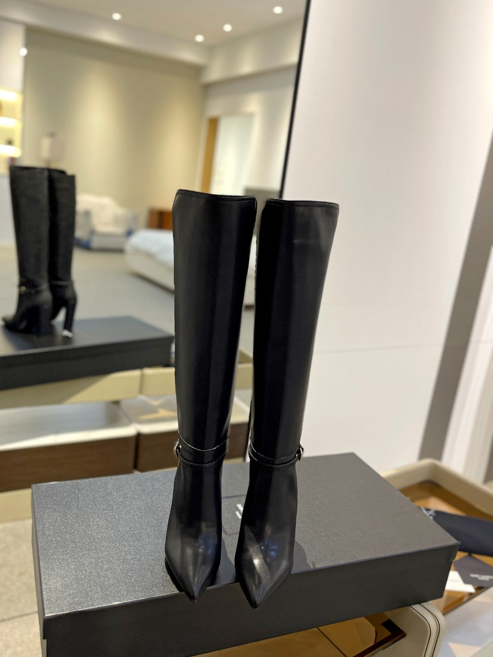 YSL High Leather Heel Boots