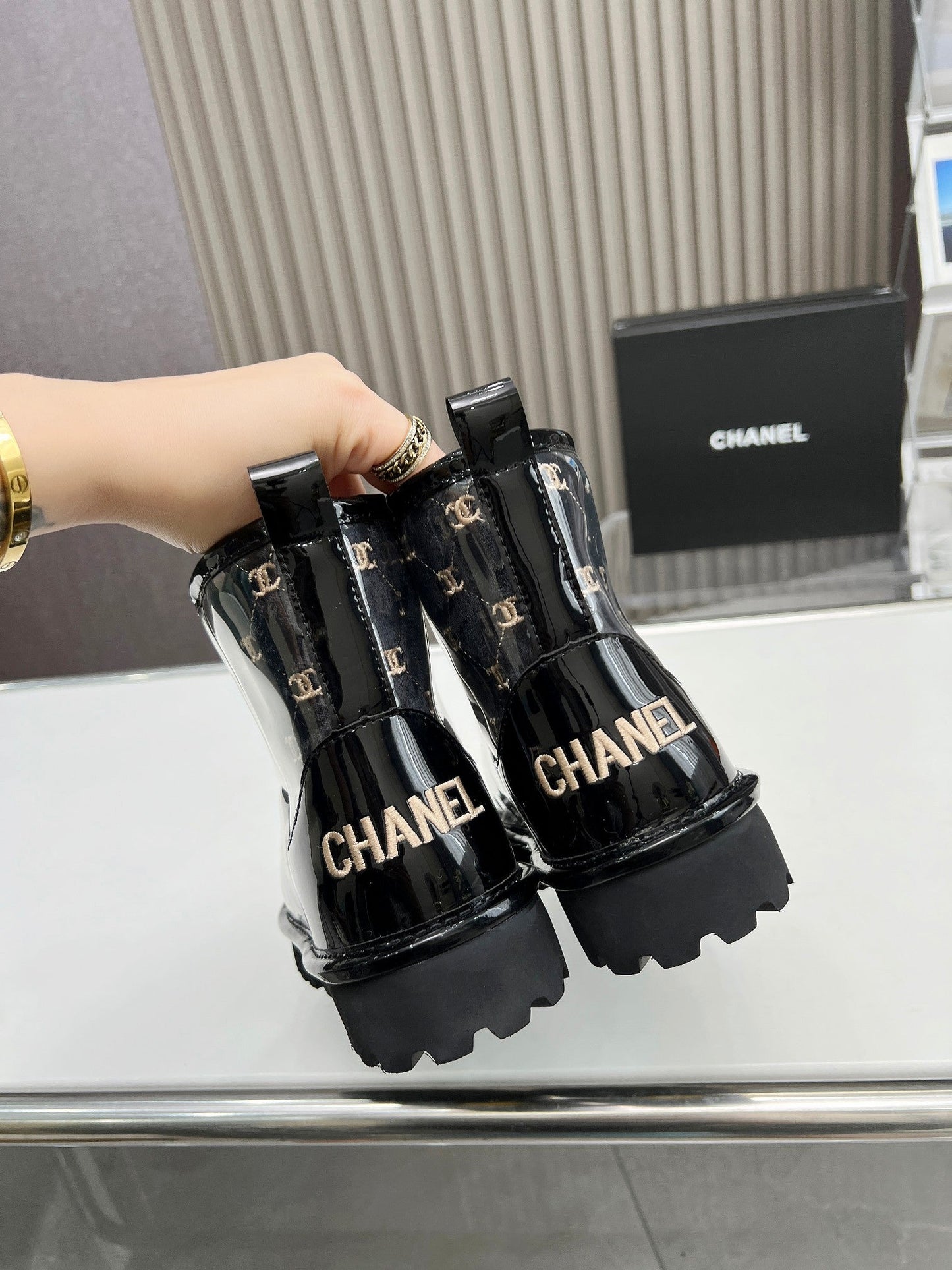 Chanel x UGG Vinyl Boots