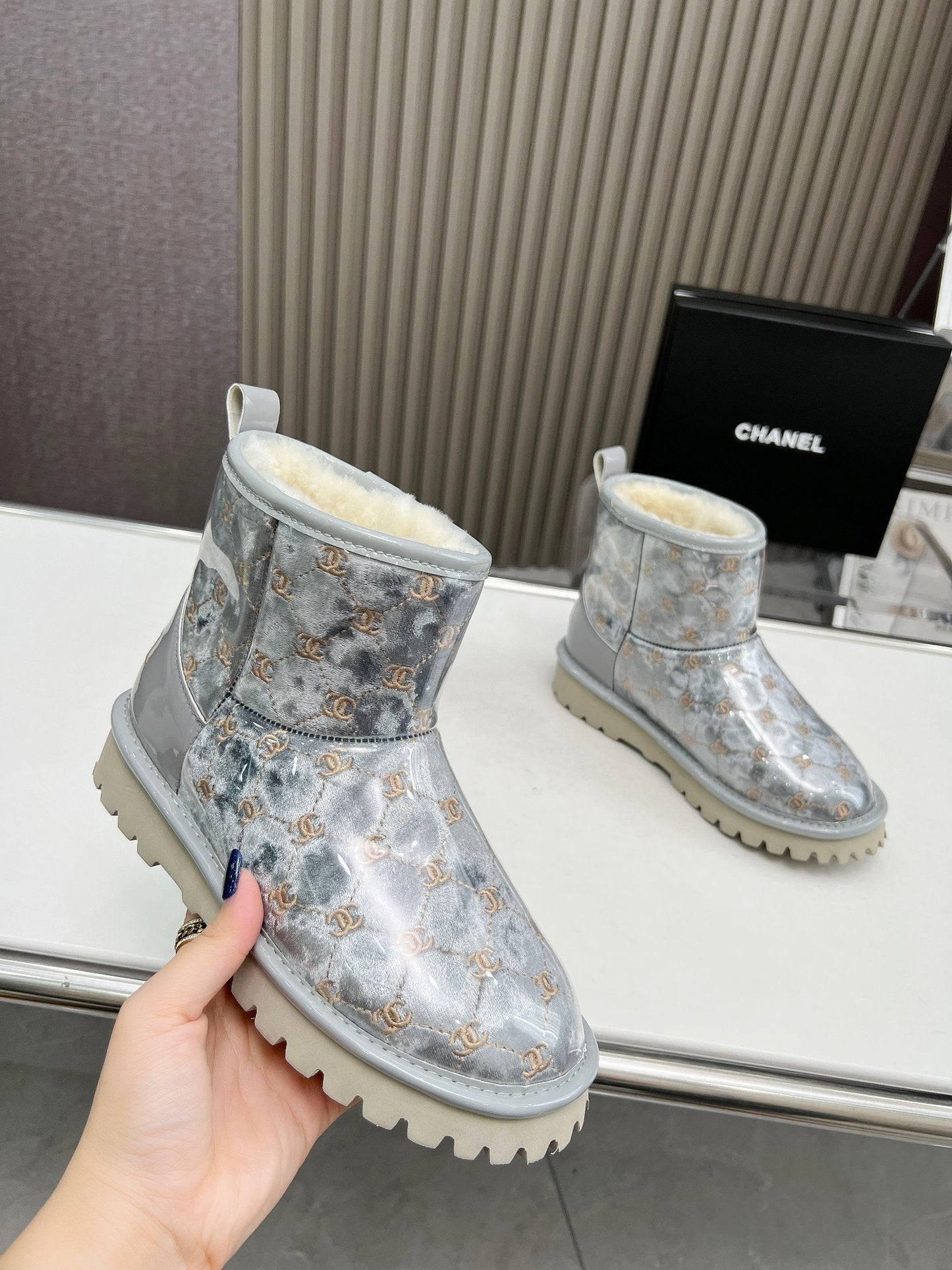 Chanel x UGG Vinyl Boots