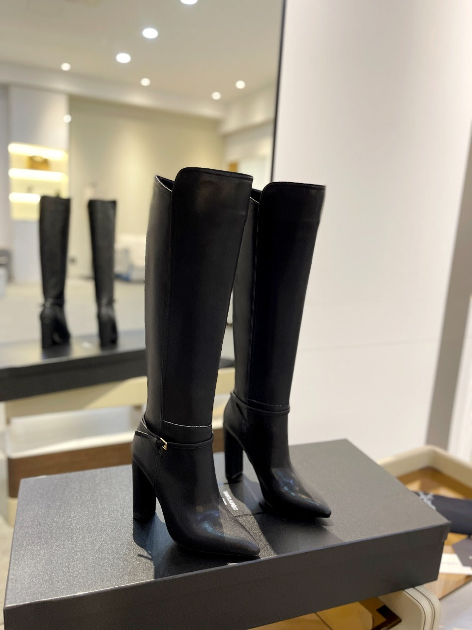 YSL High Leather Heel Boots