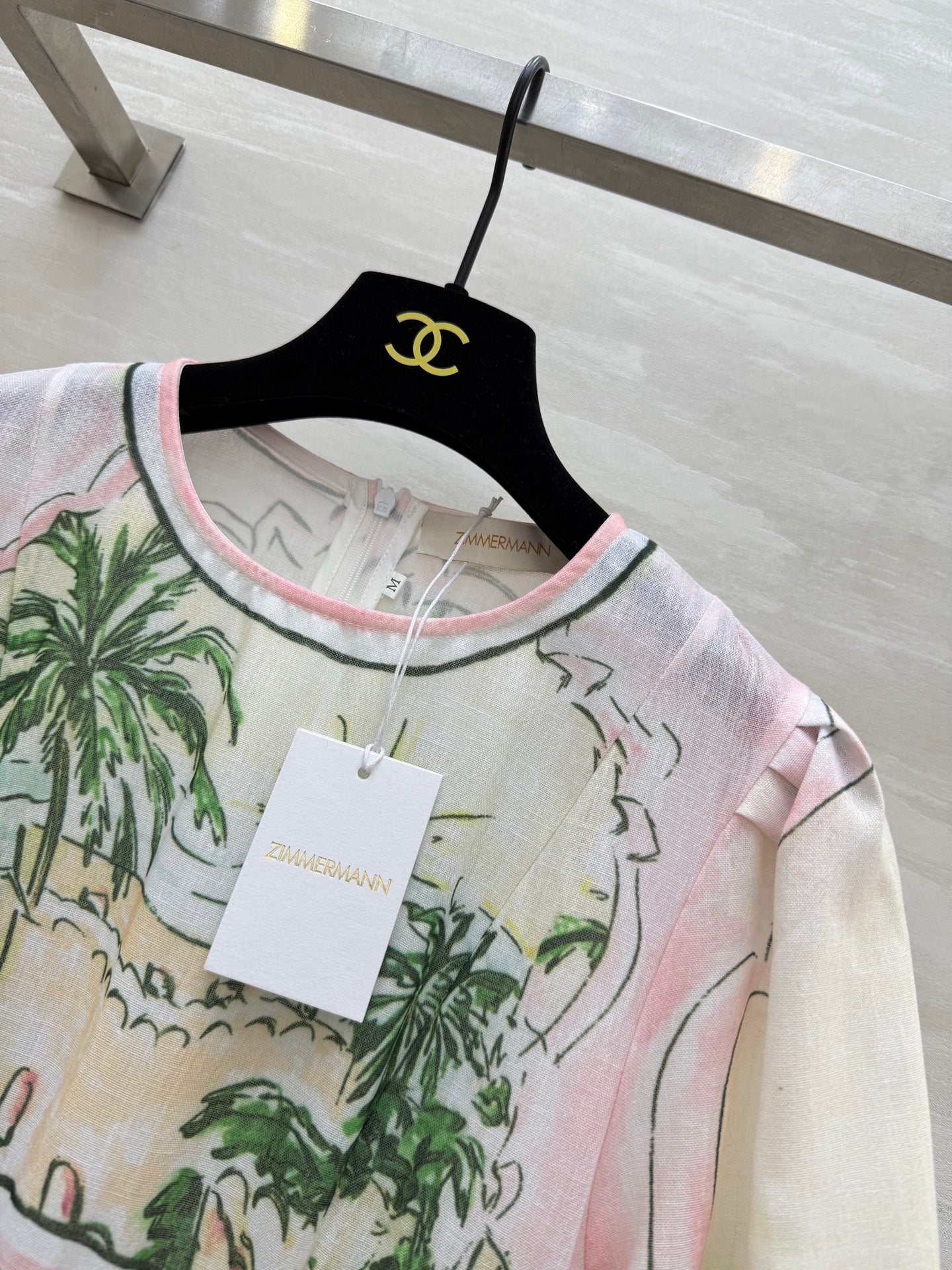 Robe midi en lin à imprimé panoramique pour femme Zimmermann