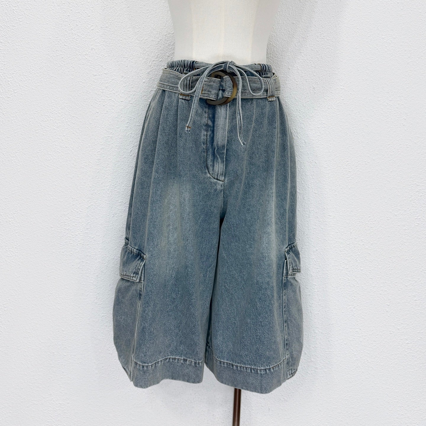 Short en jean large Zimmermann avec ceinture à la taille