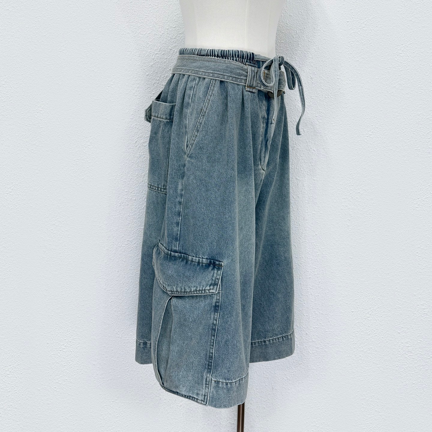 Short en jean large Zimmermann avec ceinture à la taille