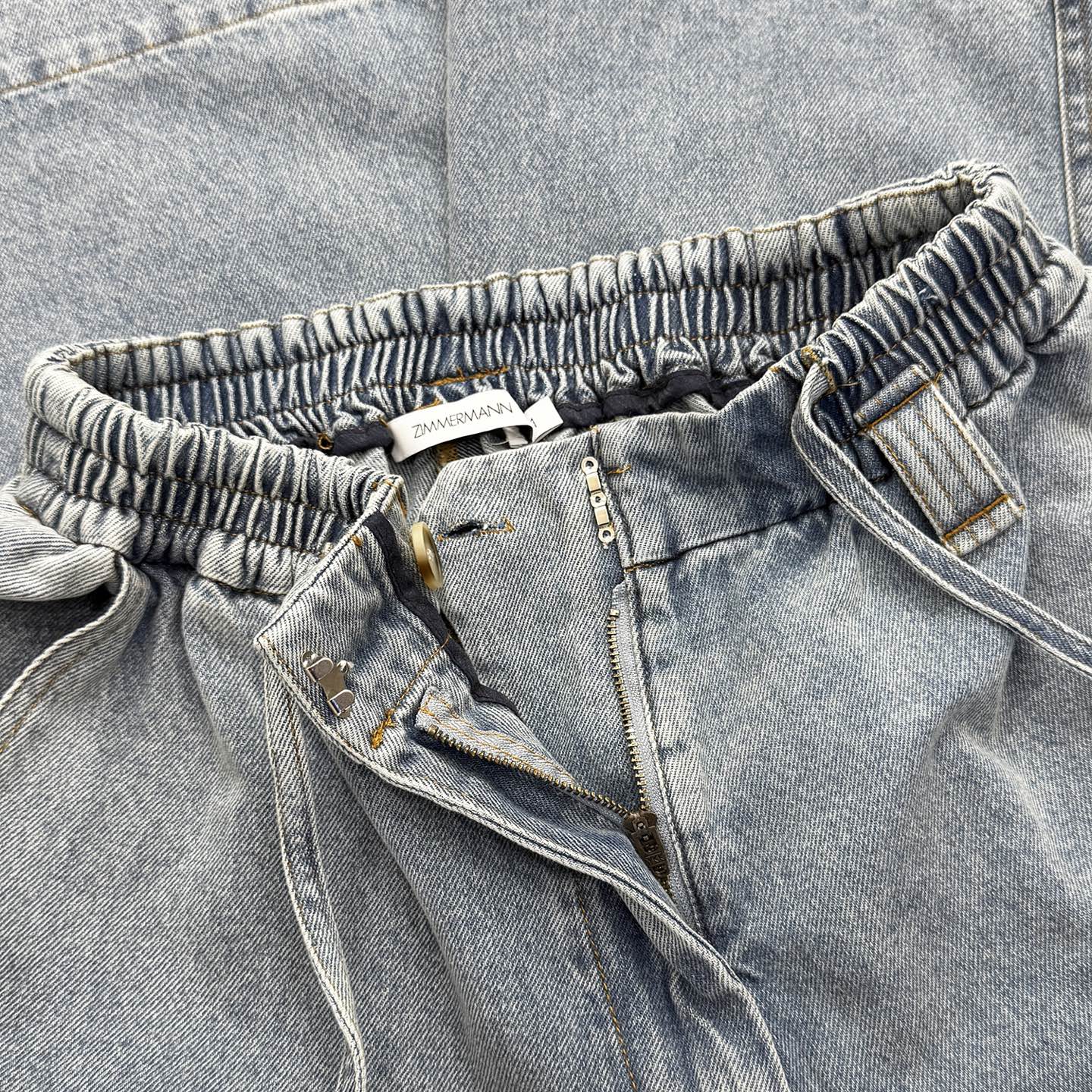 Short en jean large Zimmermann avec ceinture à la taille