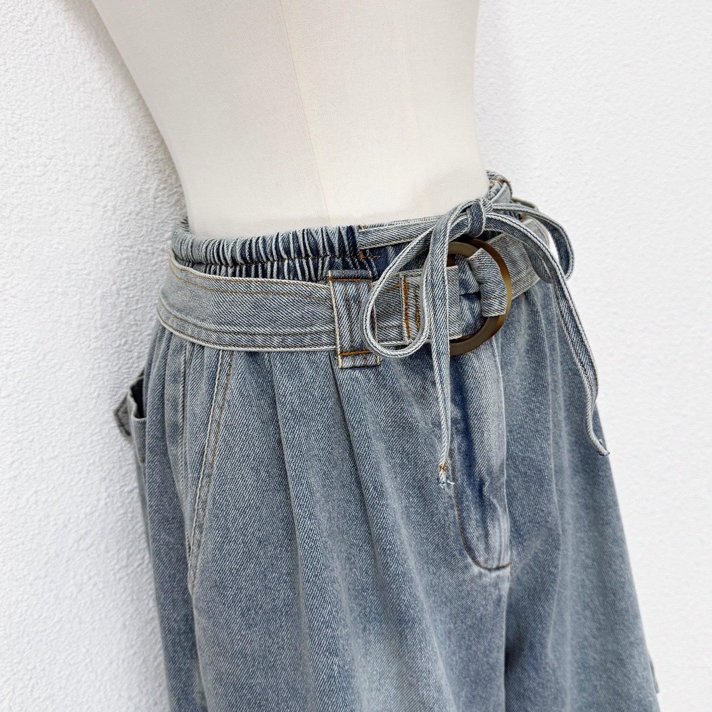 Short en jean large Zimmermann avec ceinture à la taille