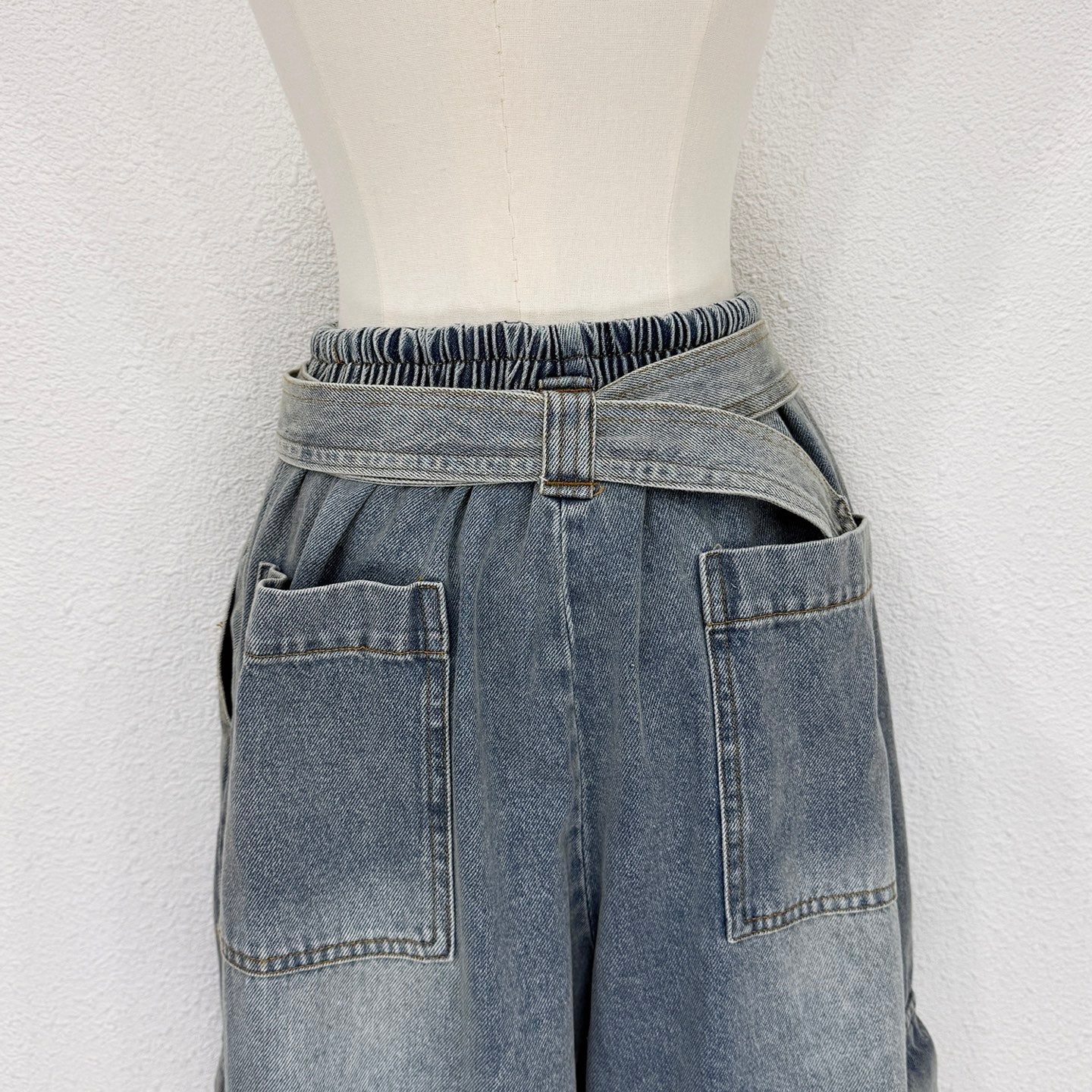 Short en jean large Zimmermann avec ceinture à la taille