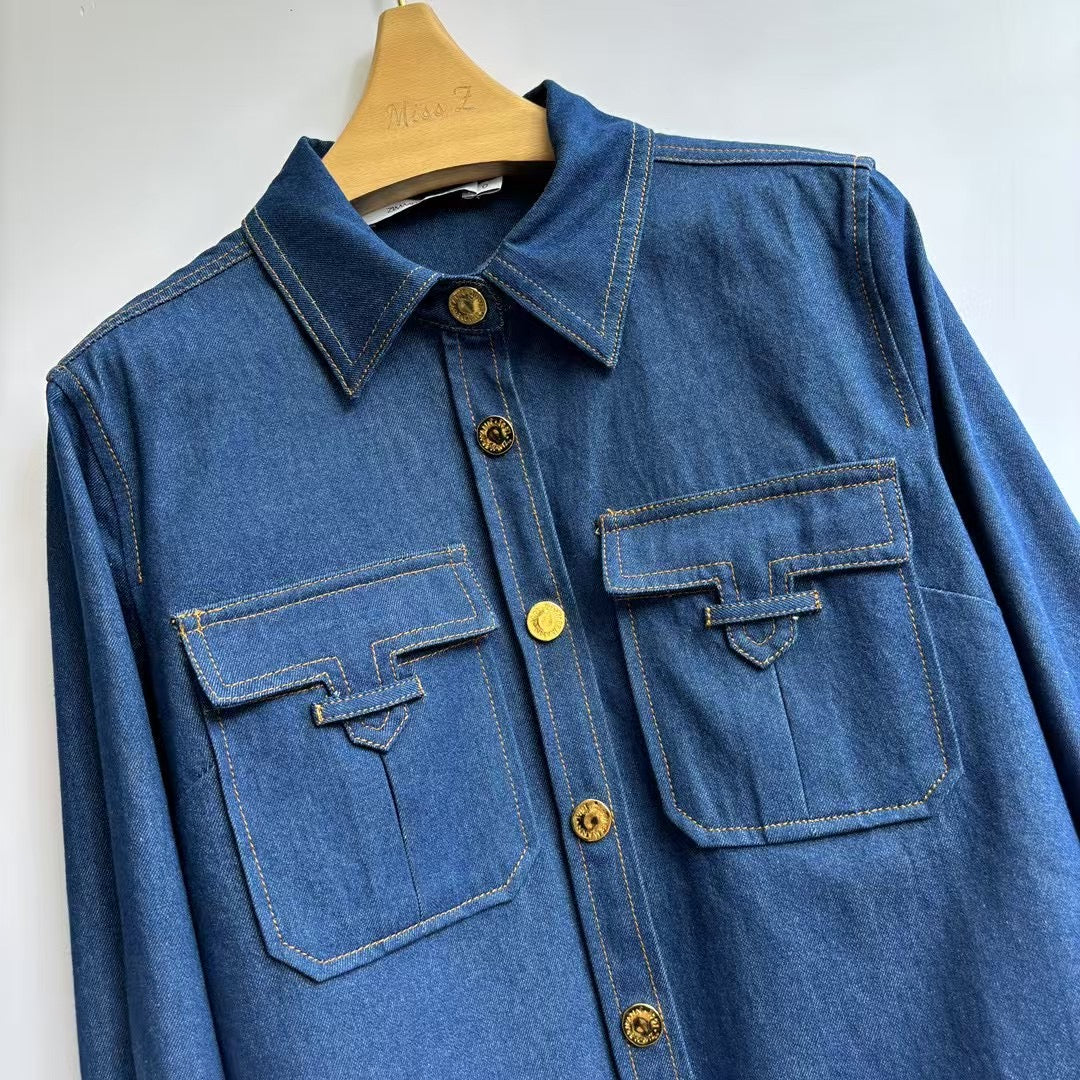 Chemise en jean Zimmermann Illuminate 2025 pré-printemps – Tissu en coton turc