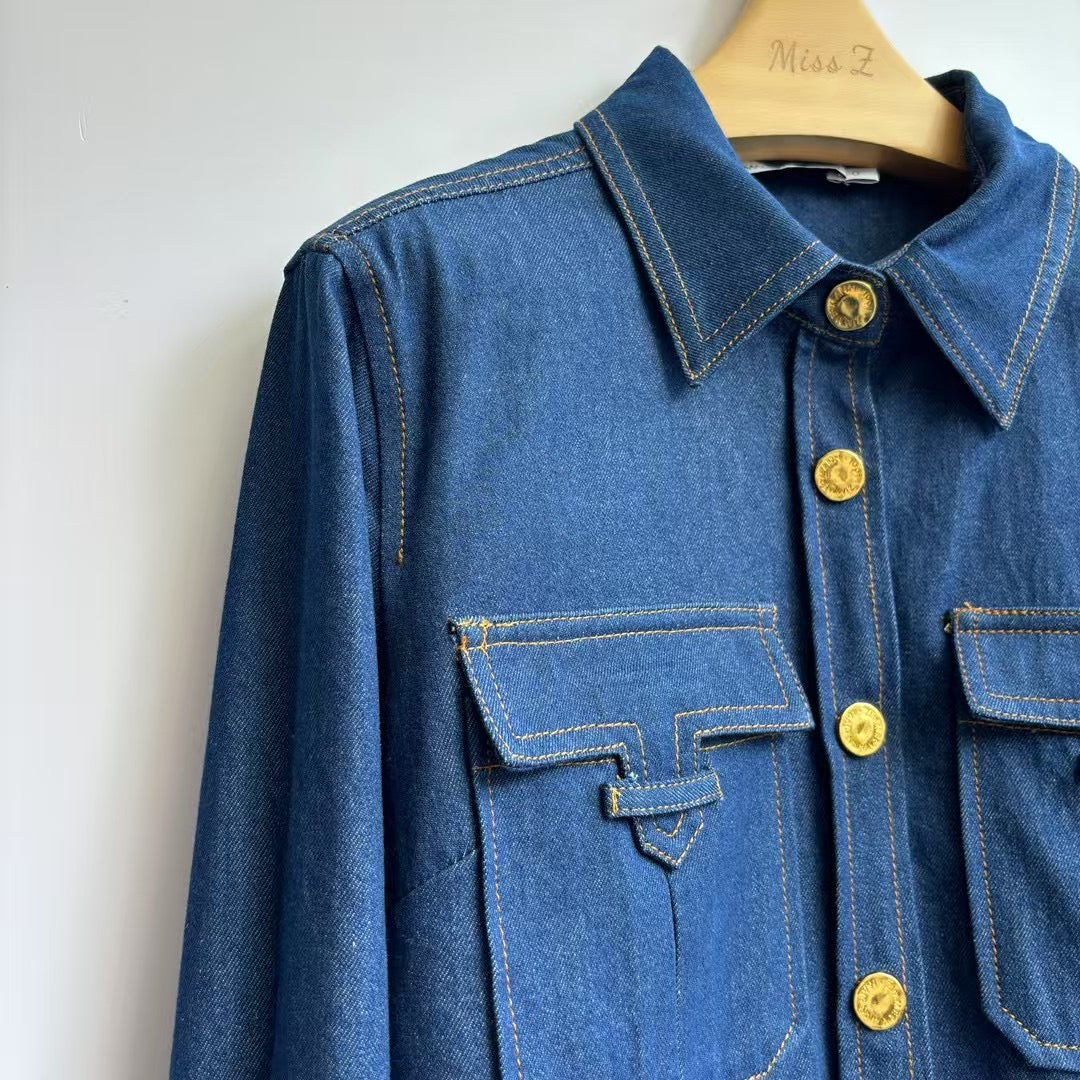 Chemise en jean Zimmermann Illuminate 2025 pré-printemps – Tissu en coton turc