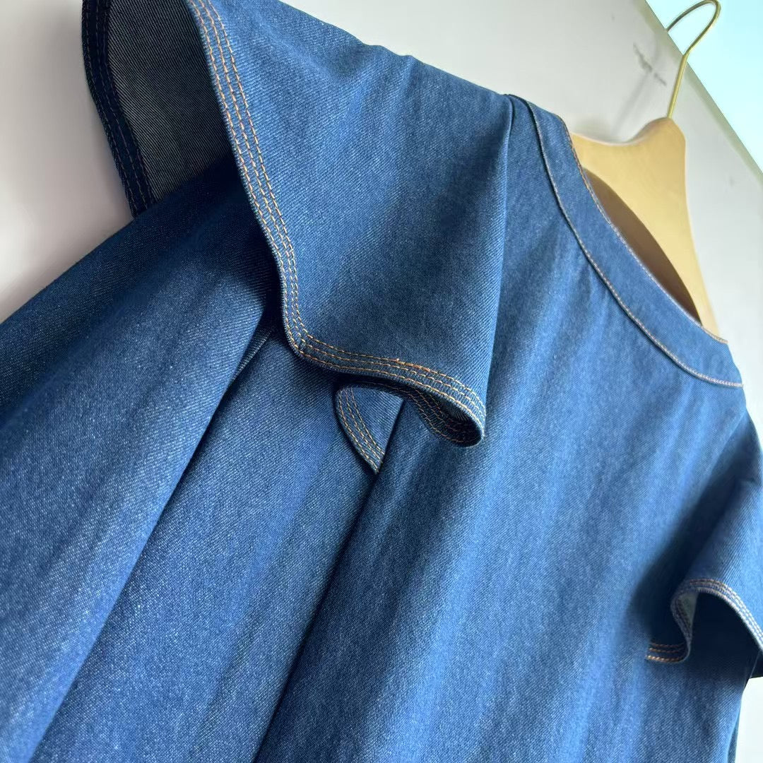 Chemise à volants en denim Zimmermann Illuminate 2025 – Coton turc de qualité supérieure
