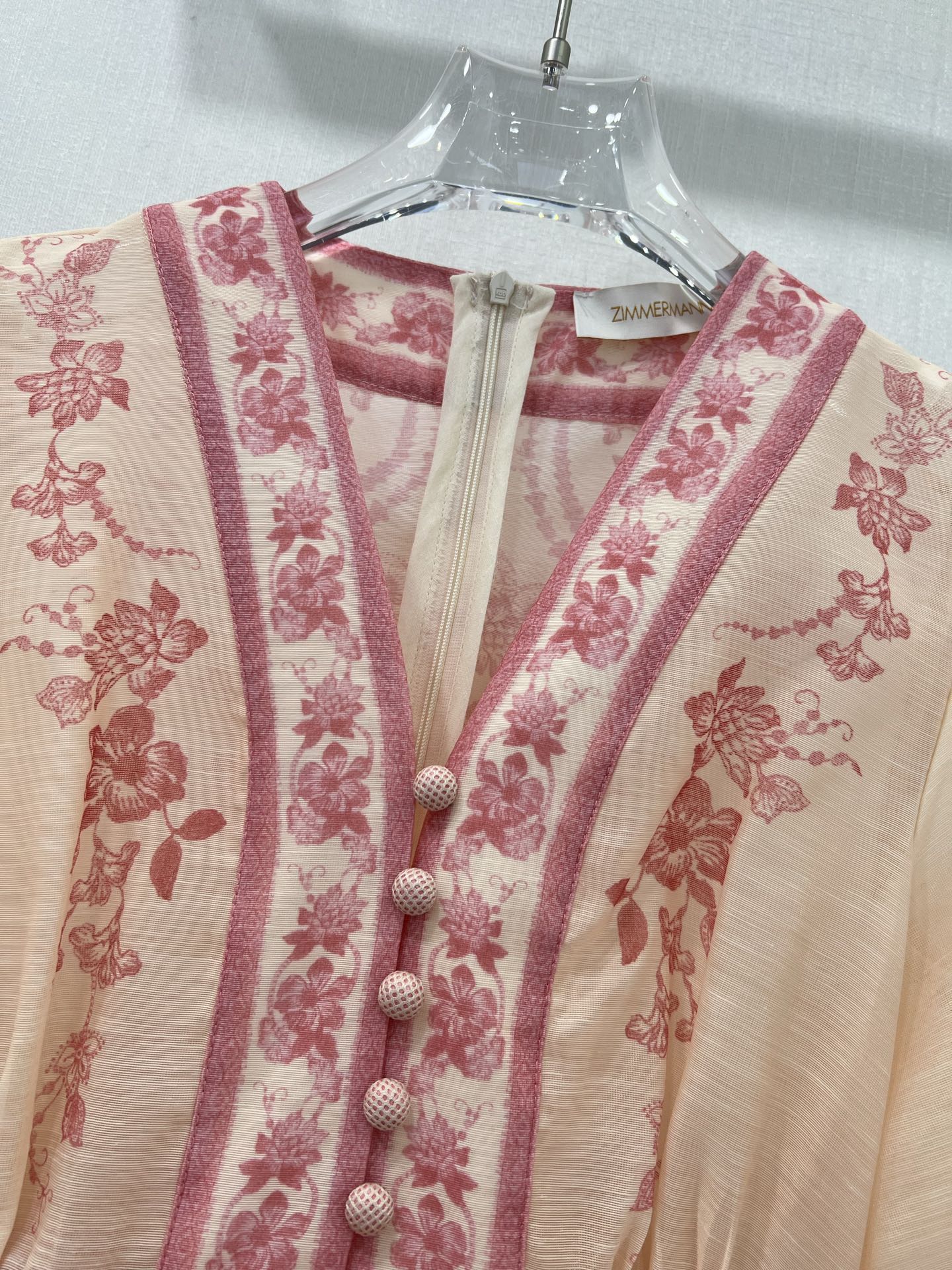 Robe courte à manches bouffantes et ceinture fleurie Zimmermann 2025