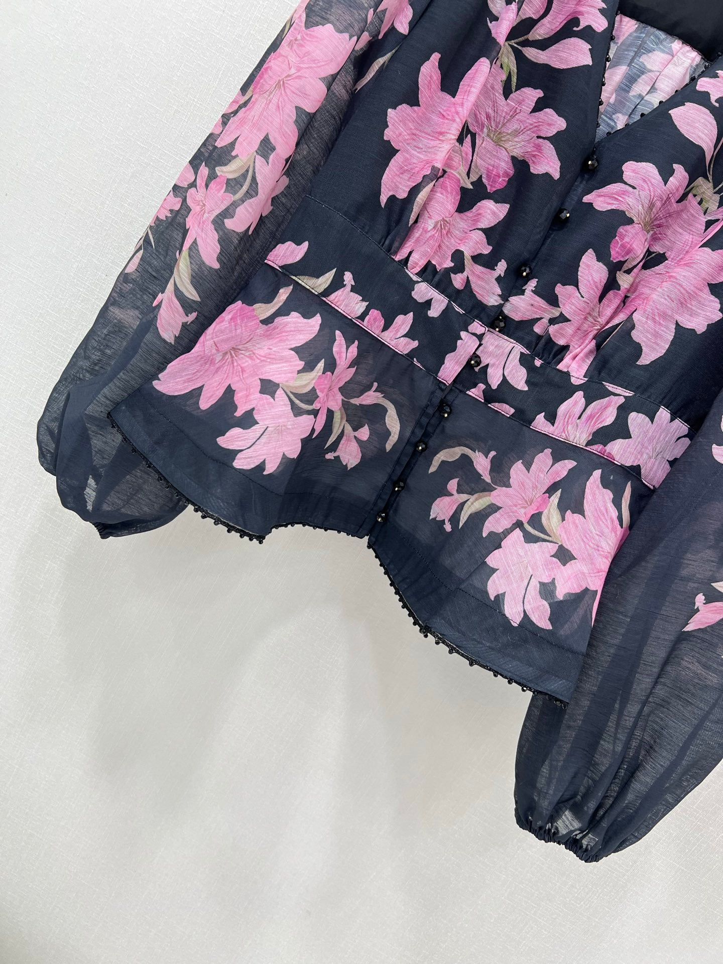 Zimmermann 2025 Explorer Floral Blouse and Black High-Waisted Skirt Set