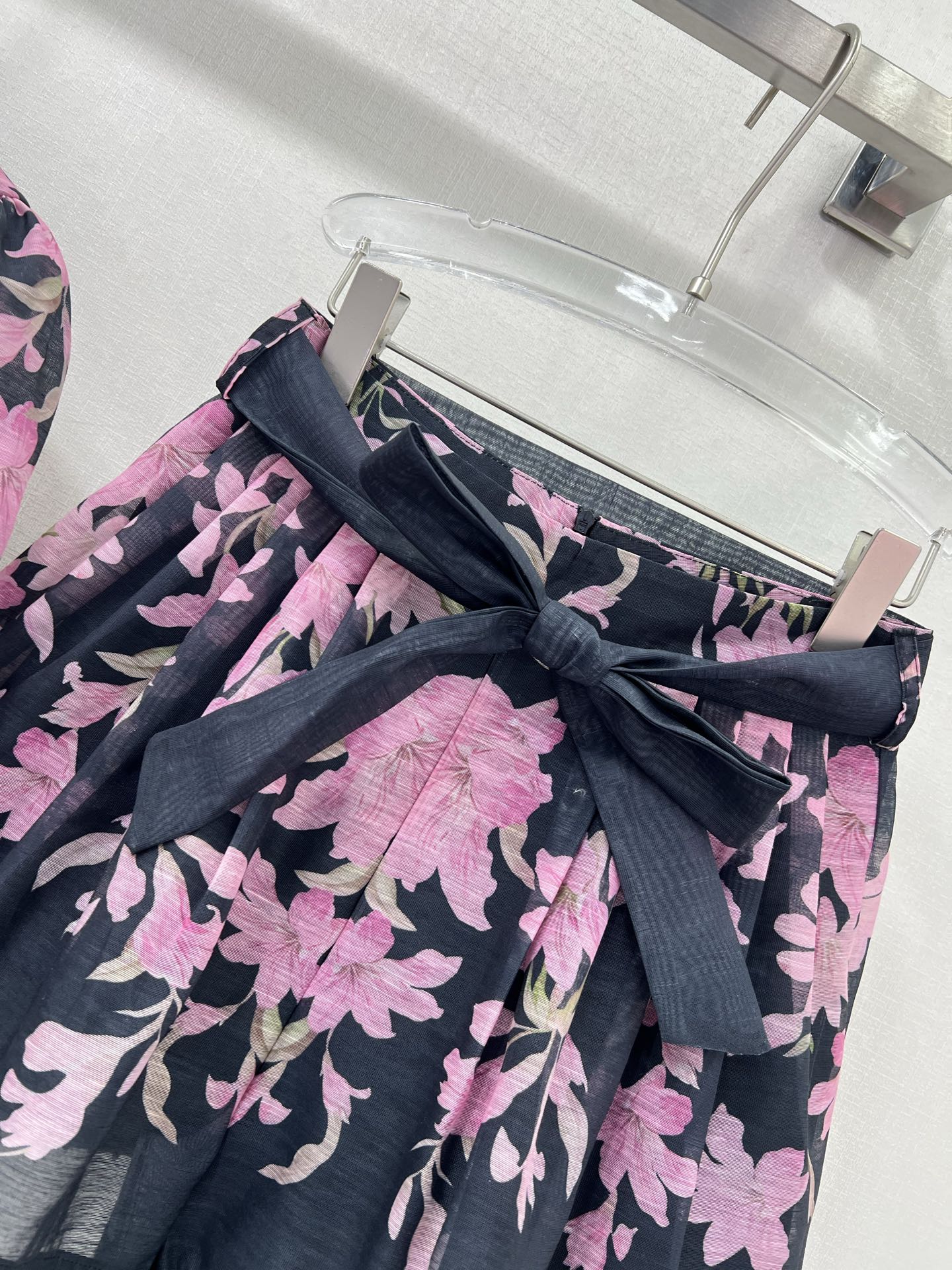 Zimmermann 2025 Explorer Floral Blouse and Black High-Waisted Skirt Set
