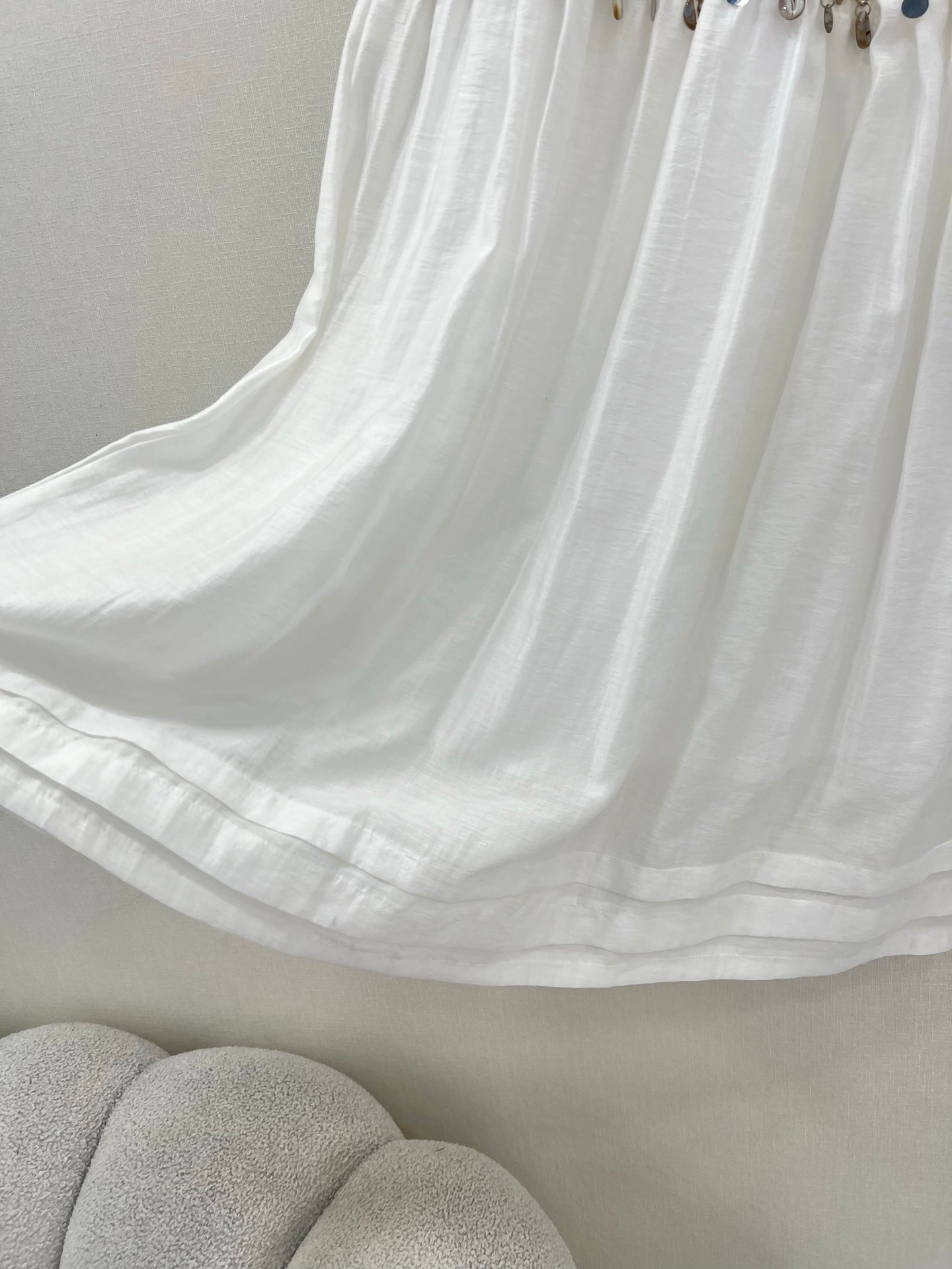 Jupe midi blanche taille haute à bordure coquillage Zimmermann 2025