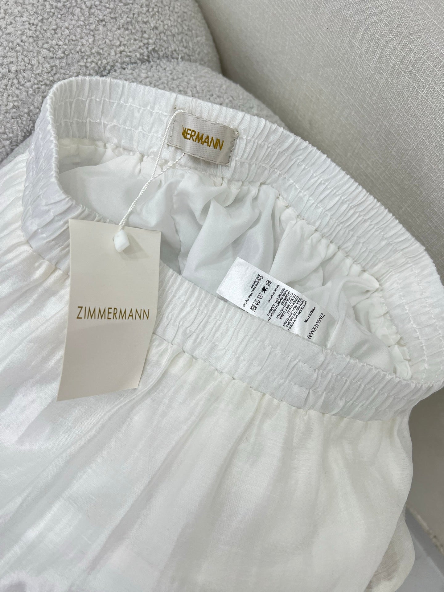 Jupe midi blanche taille haute à bordure coquillage Zimmermann 2025