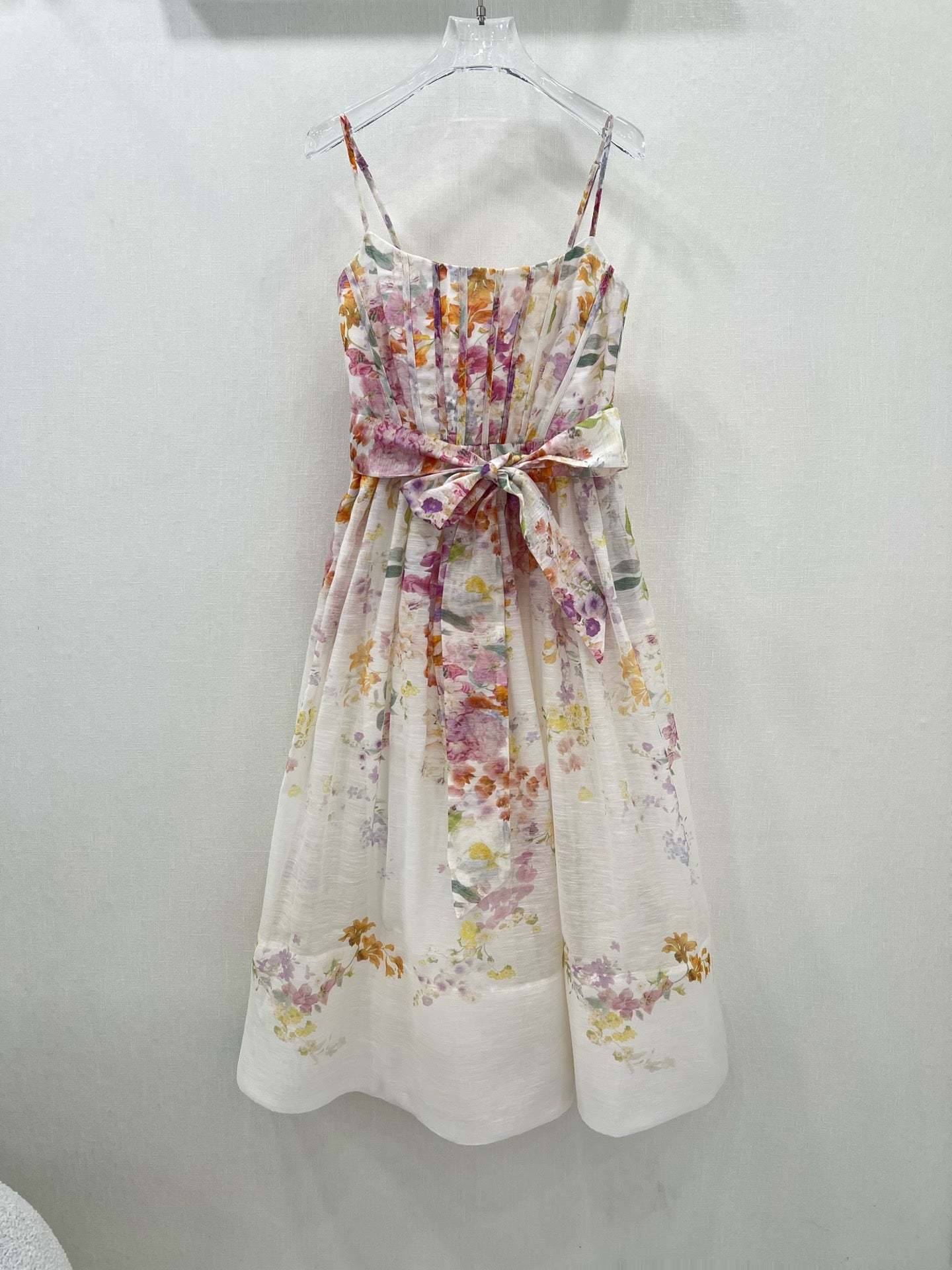 Robe midi en lin à fleurs et nœud papillon Zimmermann 2025