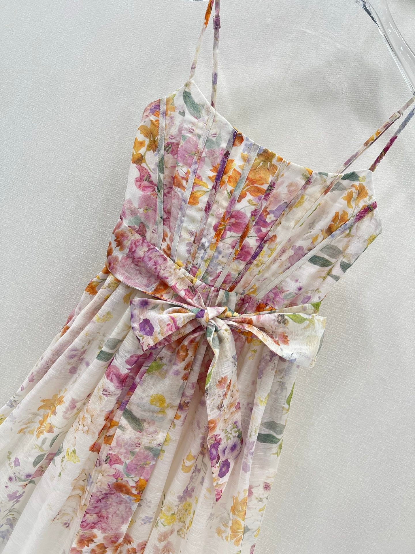 Robe midi en lin à fleurs et nœud papillon Zimmermann 2025