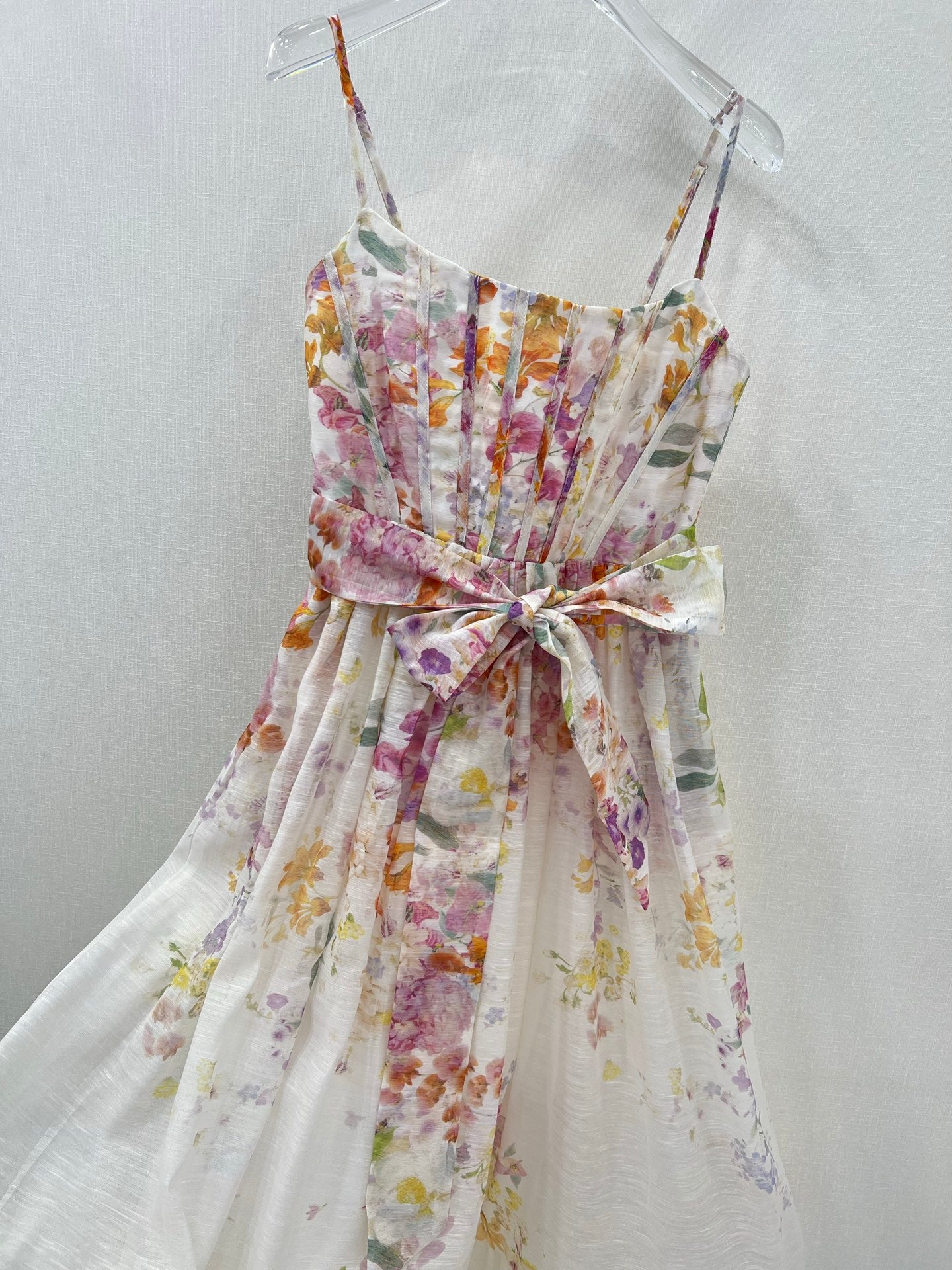 Robe midi en lin à fleurs et nœud papillon Zimmermann 2025