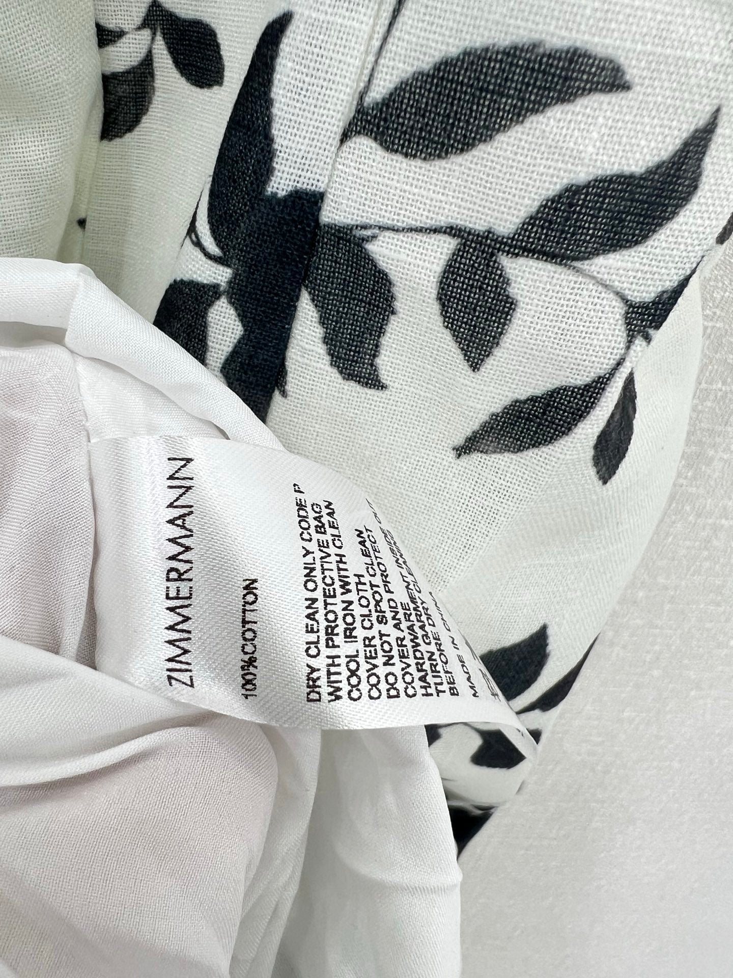 Abito midi in lino con stampa floreale bianco e nero Zimmermann 2025