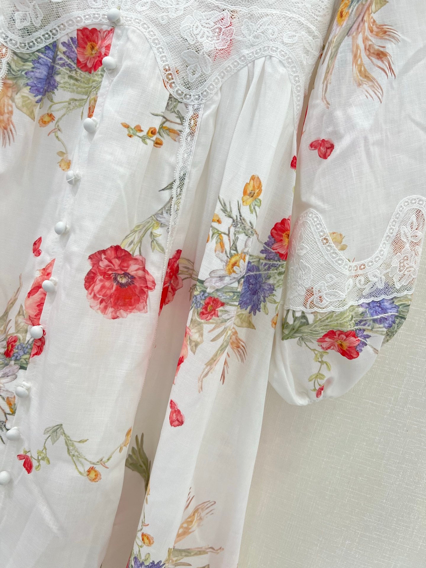 Robe midi à manches bouffantes et broderie florale Zimmermann 2025