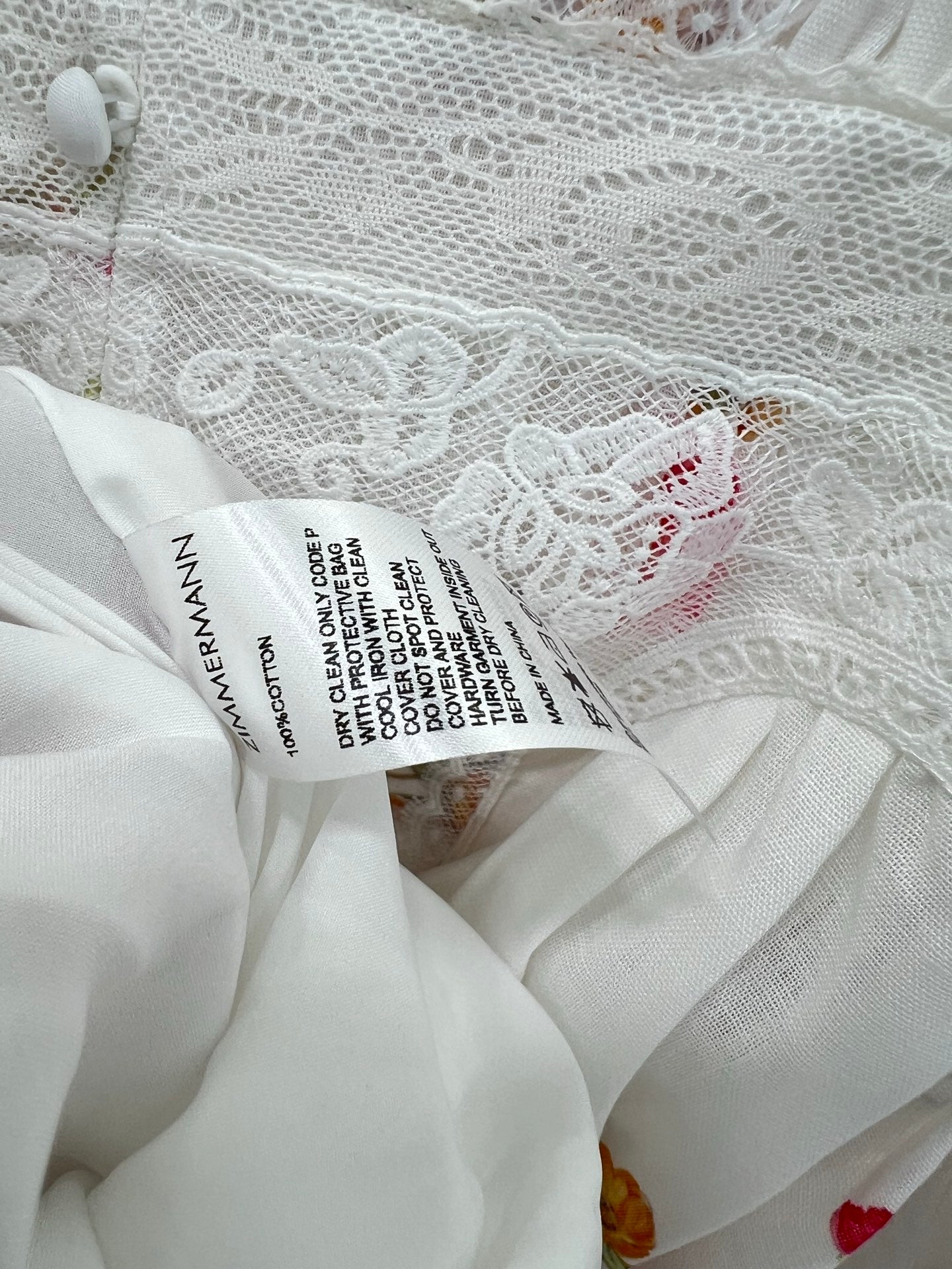 Robe midi à manches bouffantes et broderie florale Zimmermann 2025