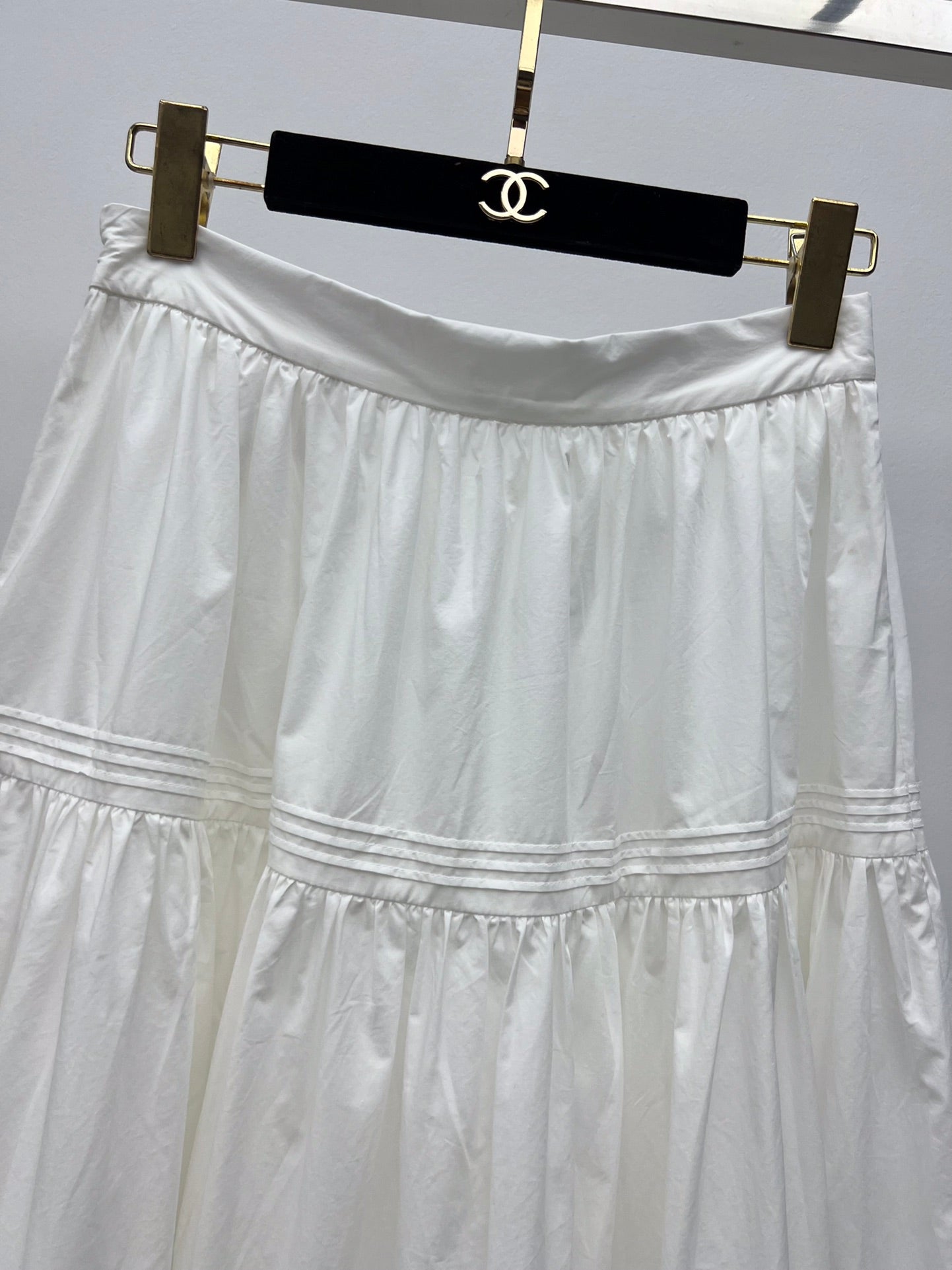 Zimmermann 2025 Cotton Lace-Trim A-Line Midi Skirt