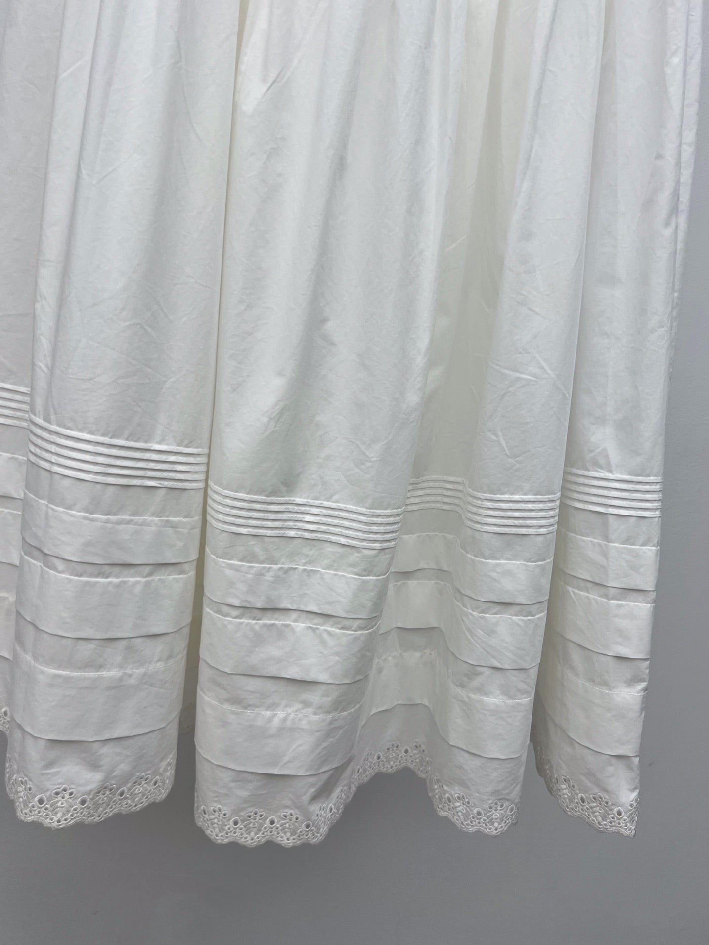Zimmermann 2025 Cotton Lace-Trim A-Line Midi Skirt
