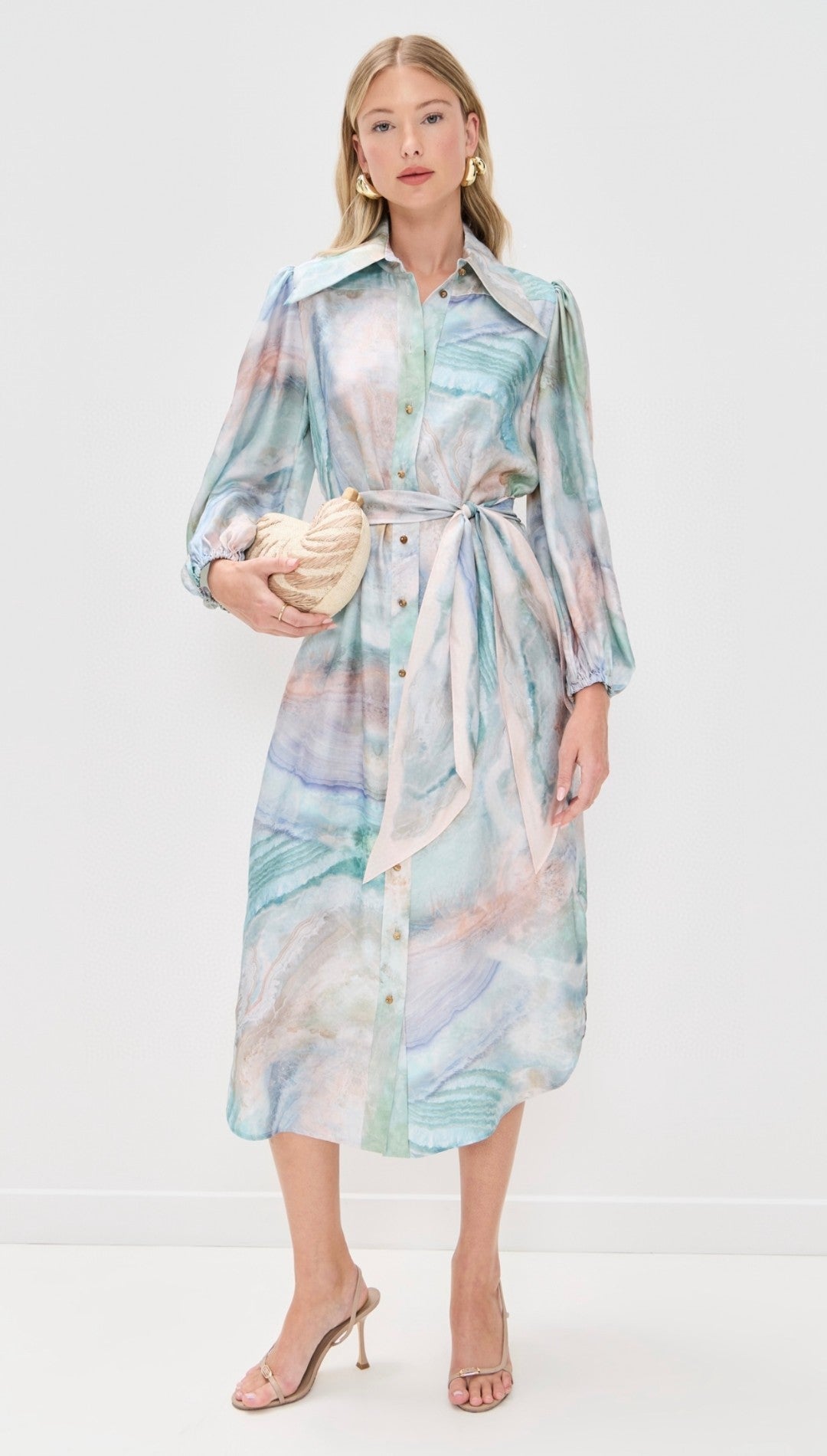 Robe chemise en soie Illuminate Zimmermann 2025 avec ceinture amovible