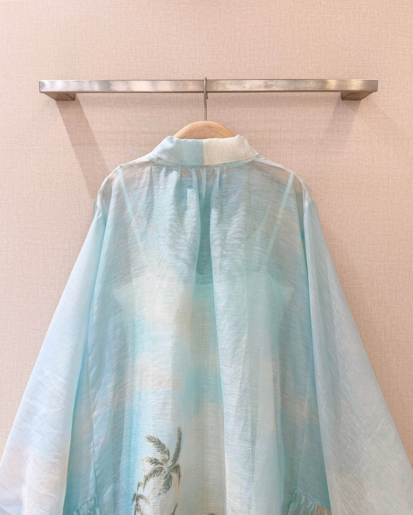Robe courte à imprimé côtier Zimmermann avec nœud papillon et manches ballon