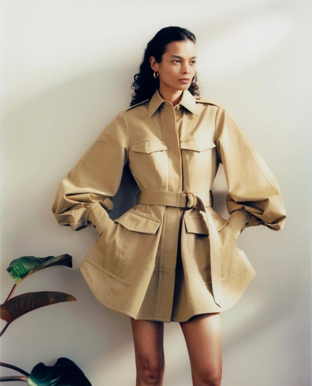 Robe chemise courte utilitaire Illuminate de Zimmermann à manches ballon