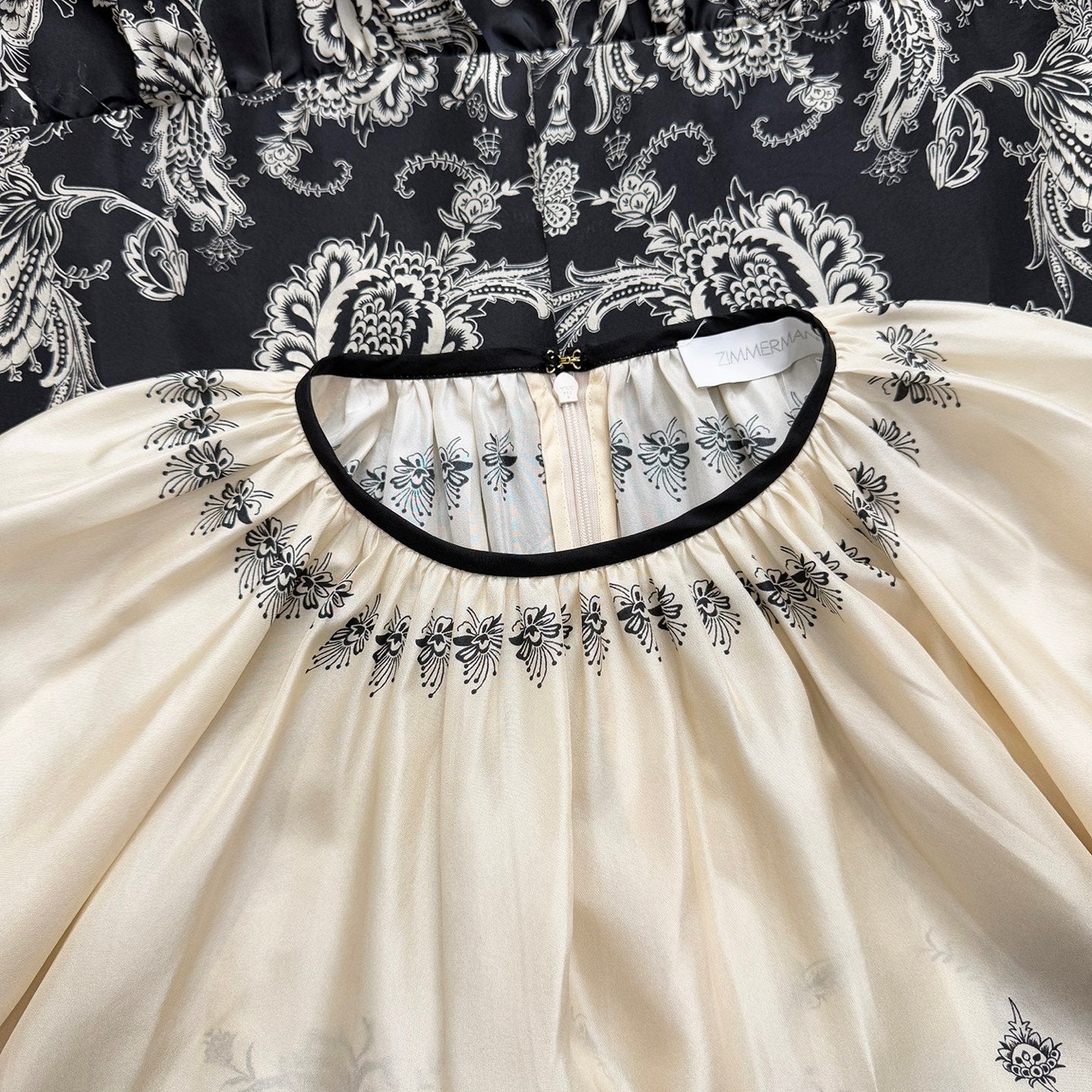 Mini-robe vintage fleurie en lin et soie Zimmermann