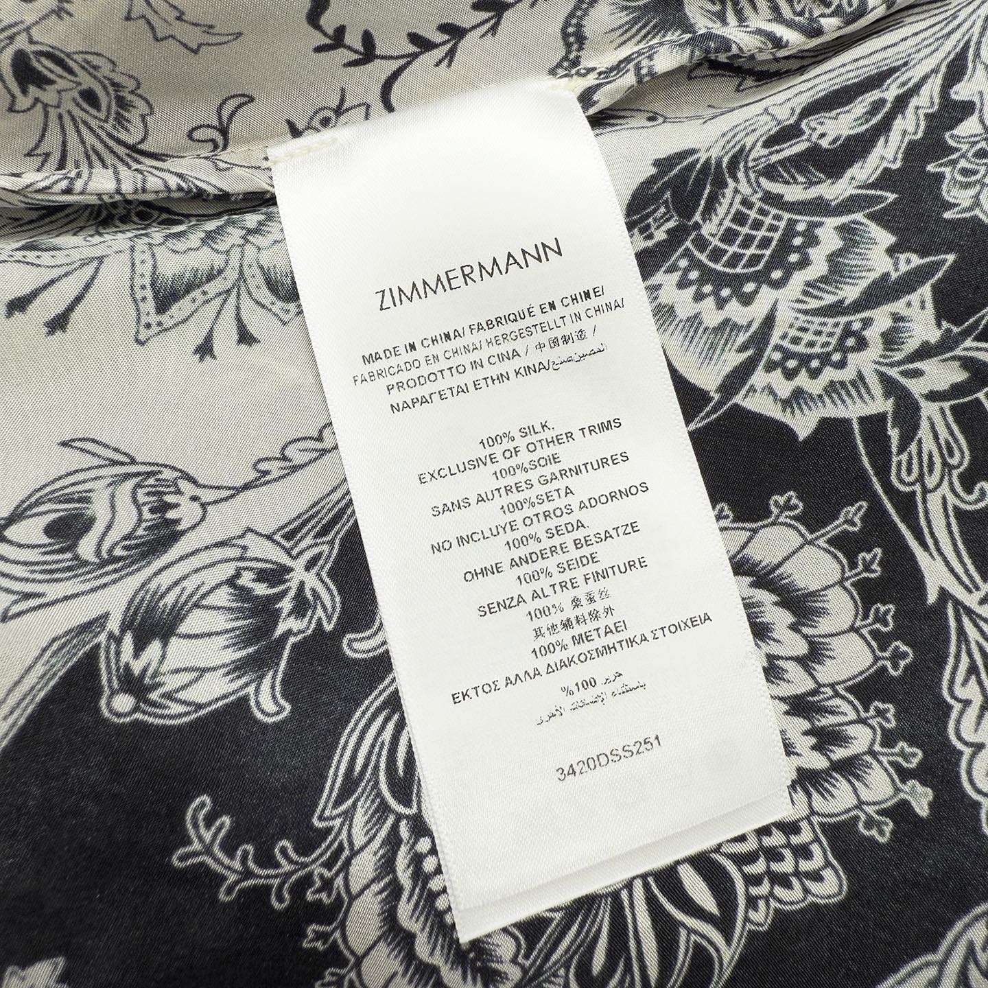 Mini-robe vintage fleurie en lin et soie Zimmermann