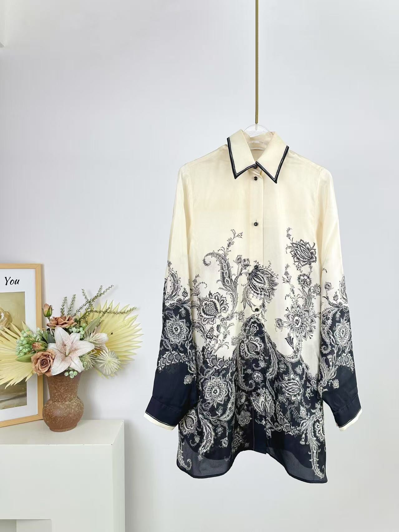 Chemise en soie imprimée Zimmermann Rhiannon
