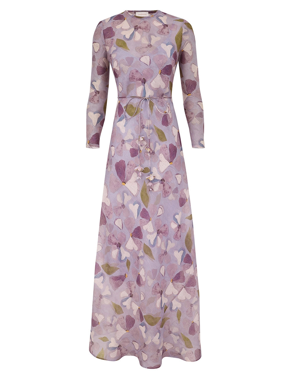 Robe longue transparente à fleurs lilas Dawning de Zimmermann