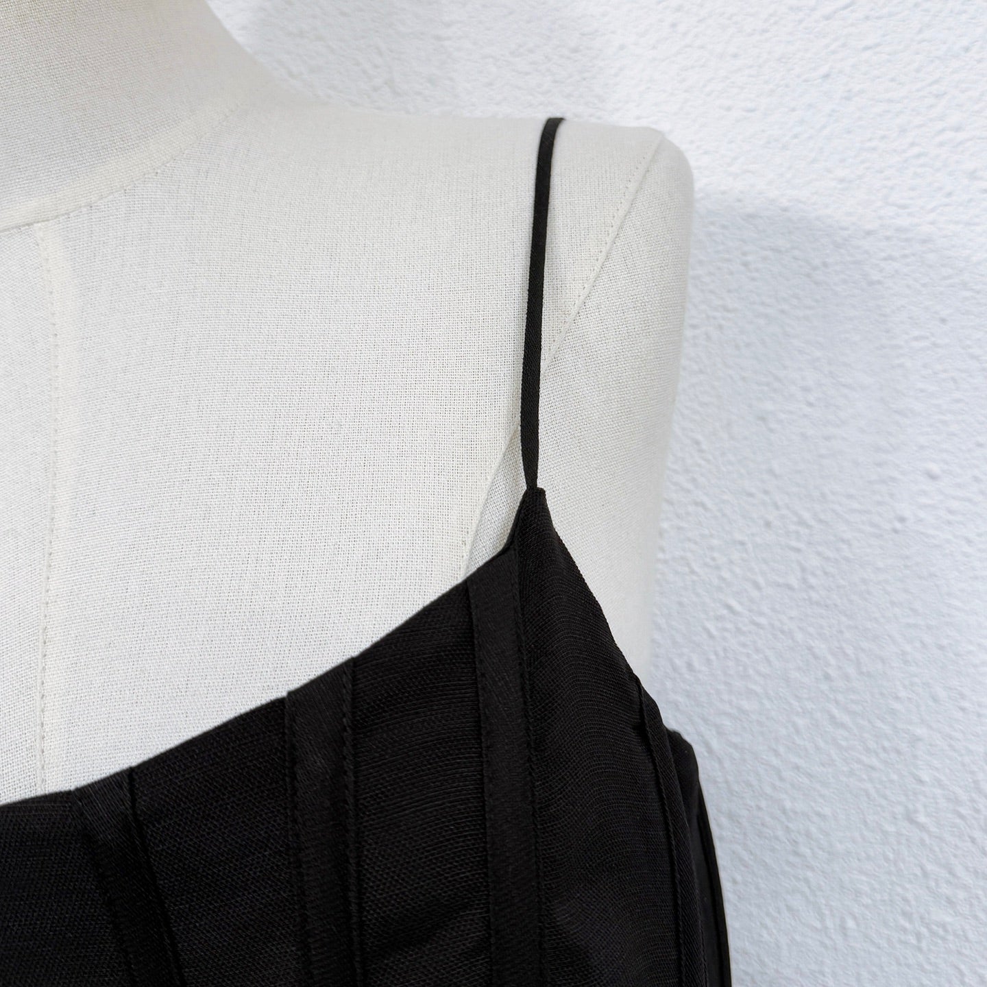 Robe midi noire en lin et soie Zimmermann avec ceinture à nouer