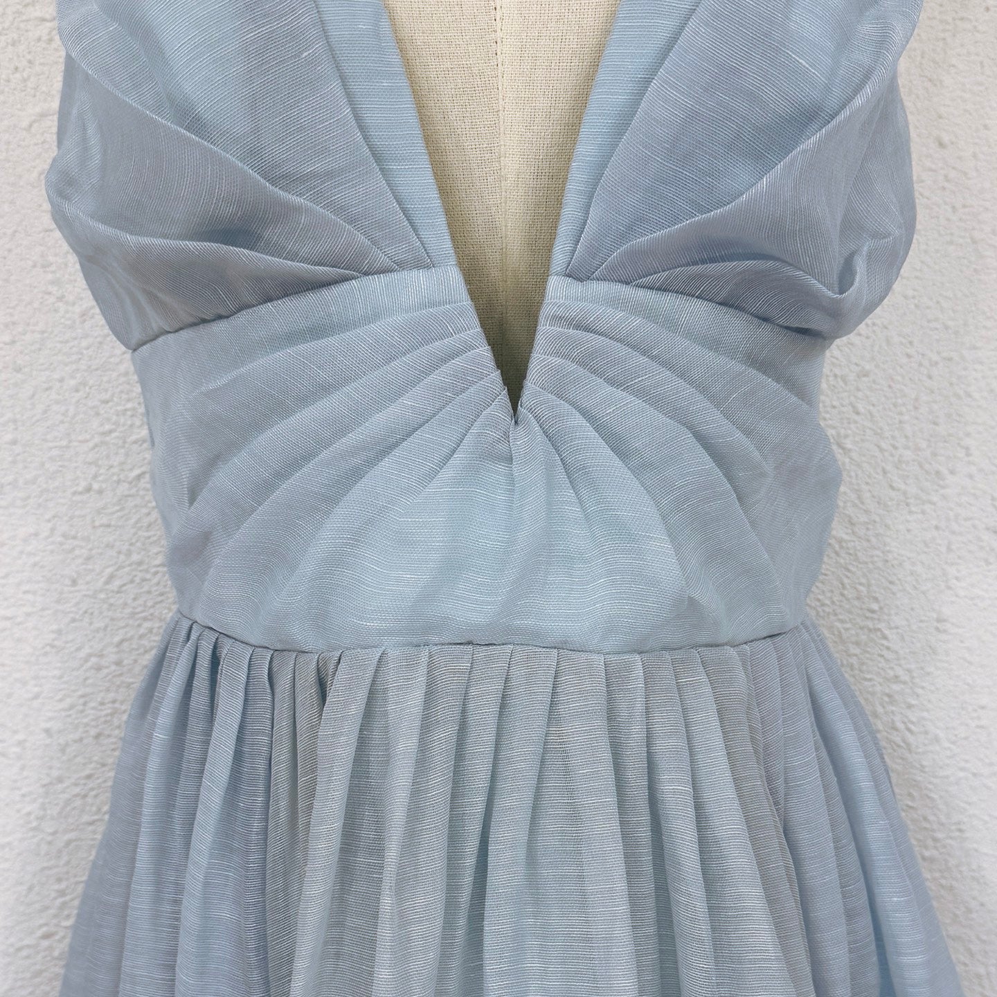 Robe midi Zimmermann en mélange de lin et de soie avec décolleté plongeant