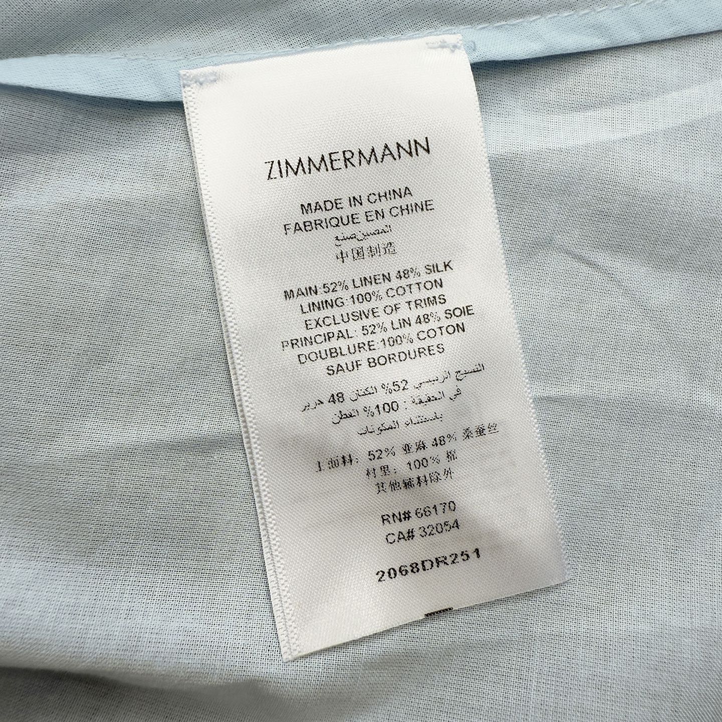 Robe midi Zimmermann en mélange de lin et de soie avec décolleté plongeant