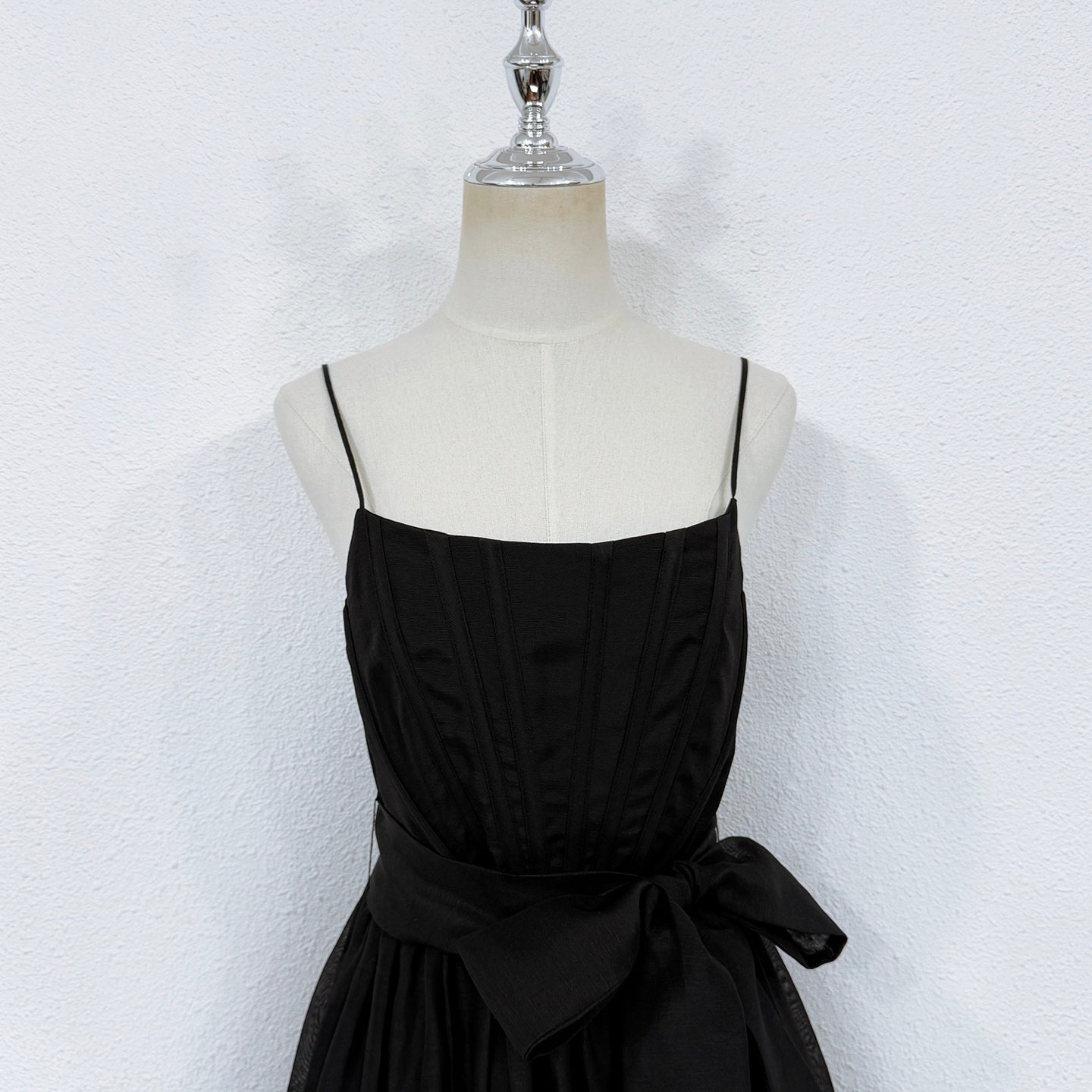 Robe midi noire en lin et soie Zimmermann avec ceinture à nouer