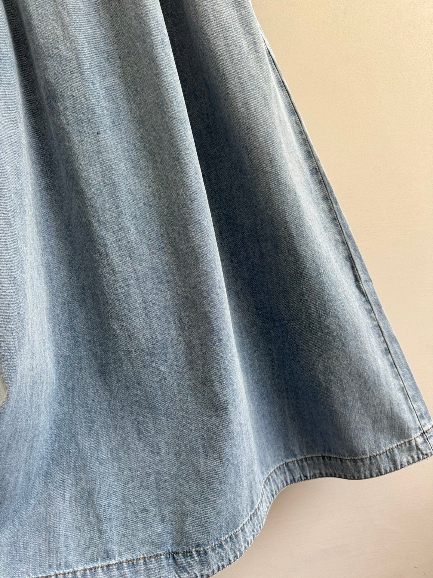 Zimmermann Vintage Wash Denim V-Neck Midi Dress