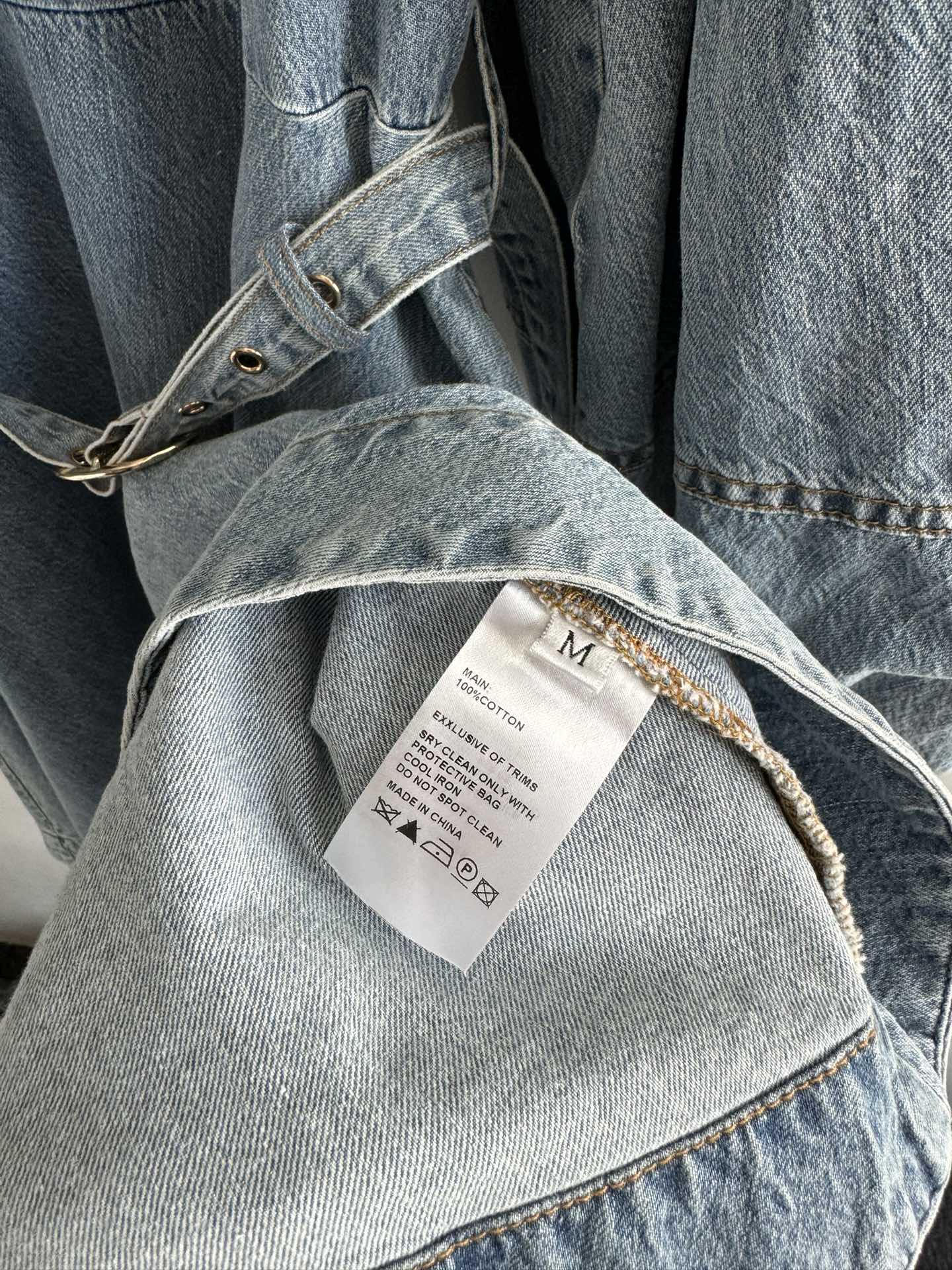 Zimmermann Washed Denim Puff Sleeve Mini Dress