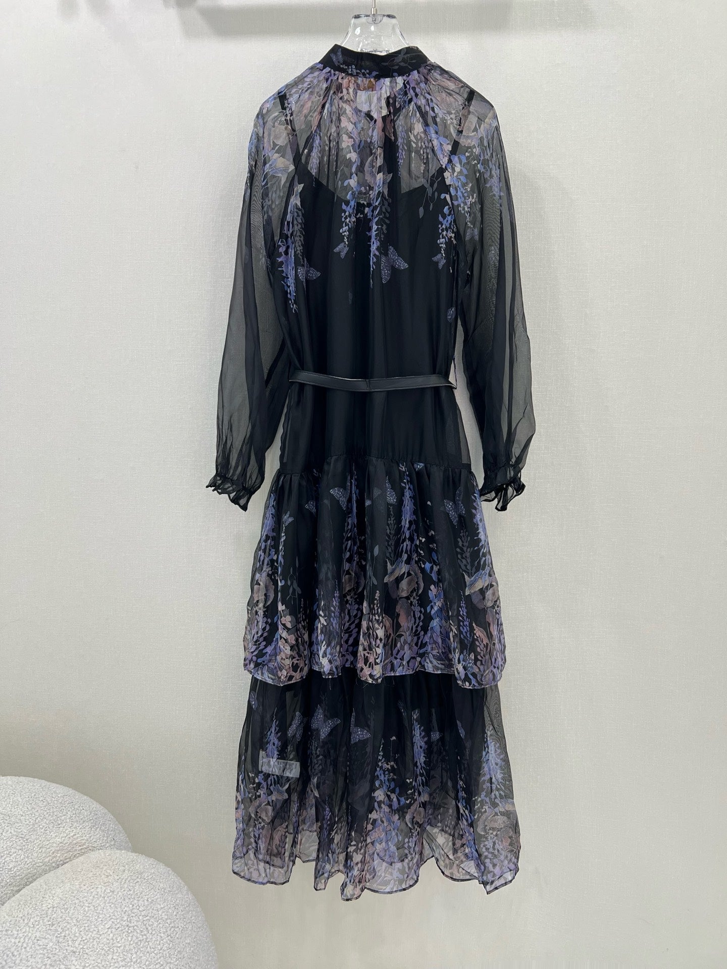 Zimmermann Violet Print Tiered Tulle Dress with Inner Slip