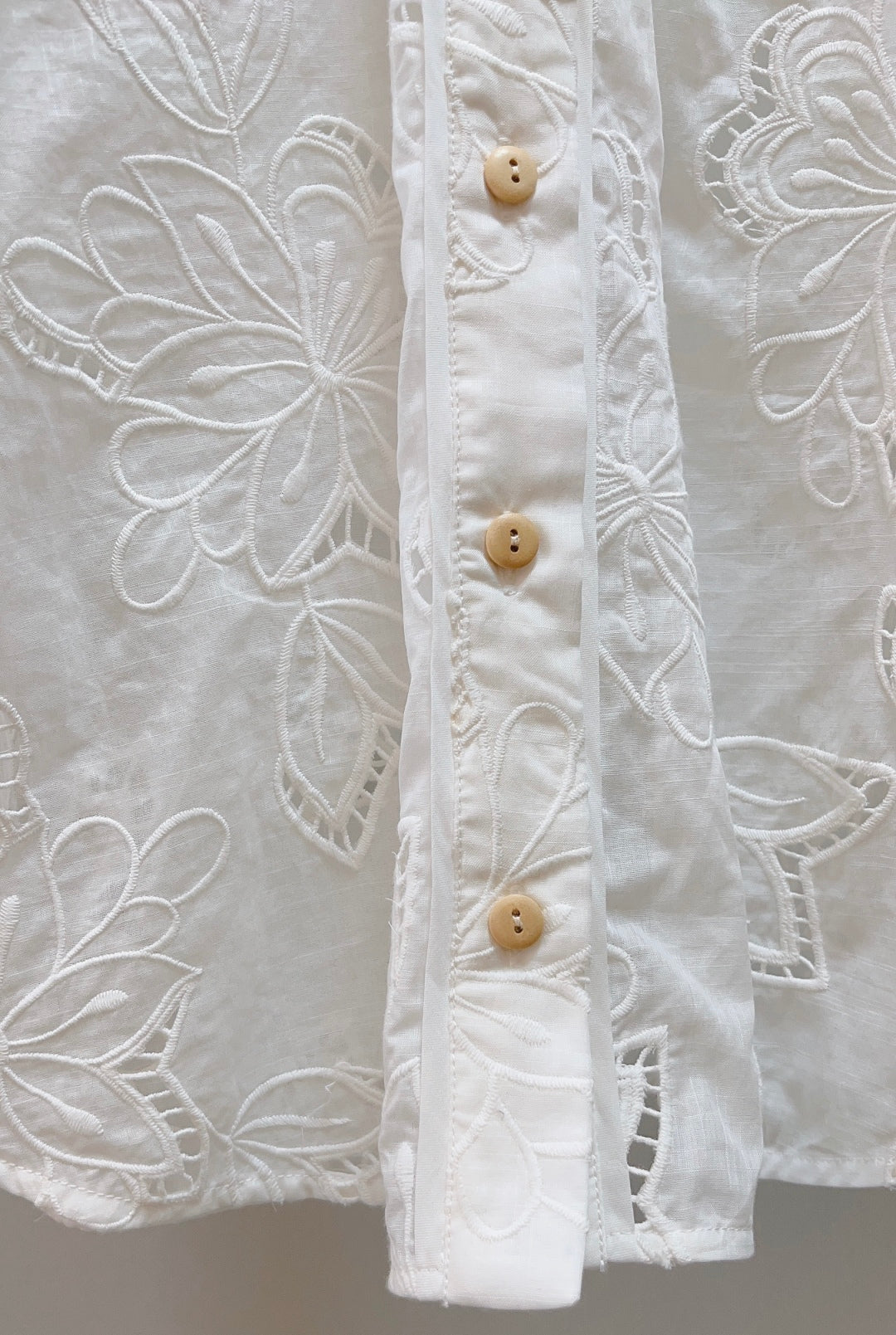 Zimmermann White Embroidered Cotton Shirt with Patch Pockets