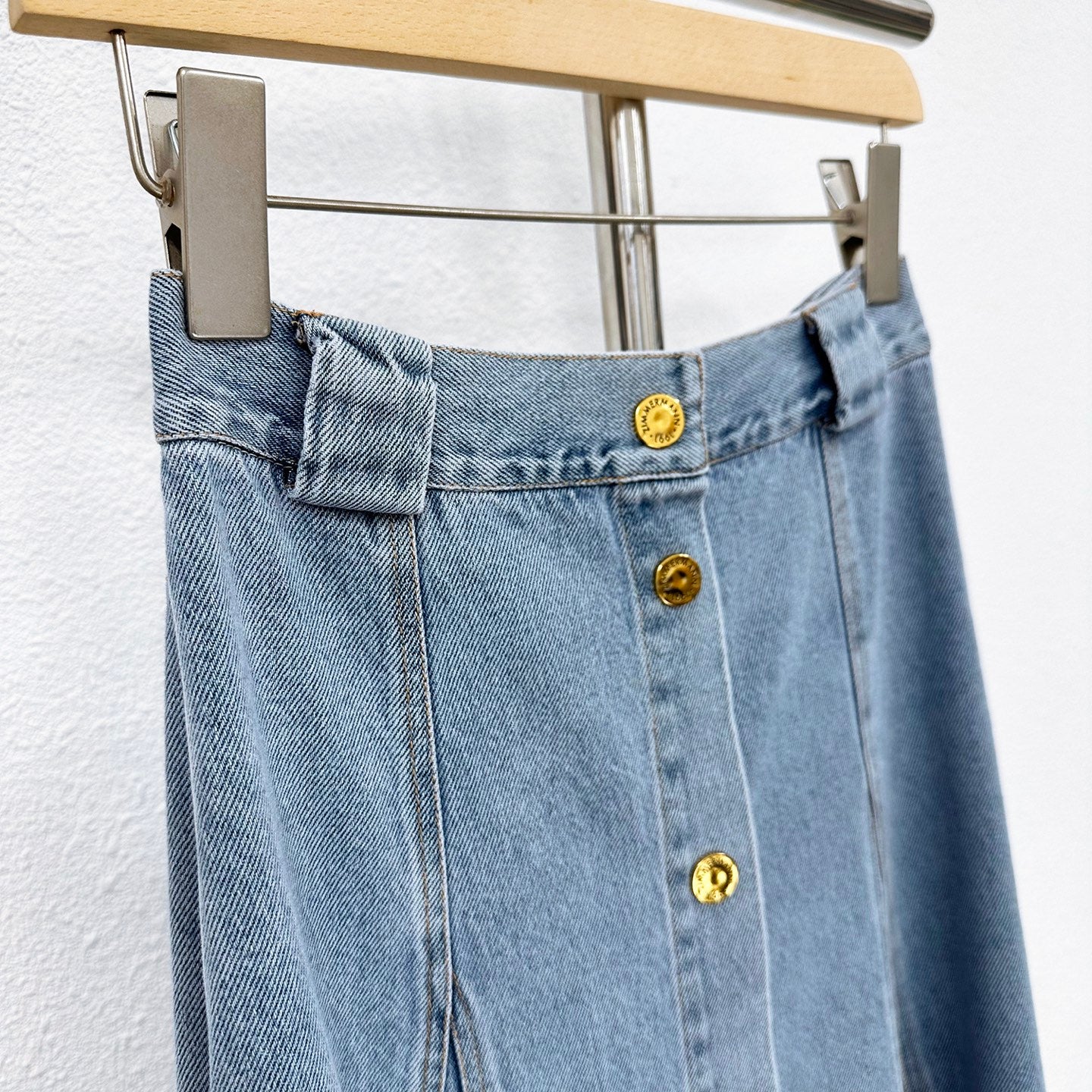 Zimmermann High-Waisted A-Line Denim Midi Skirt