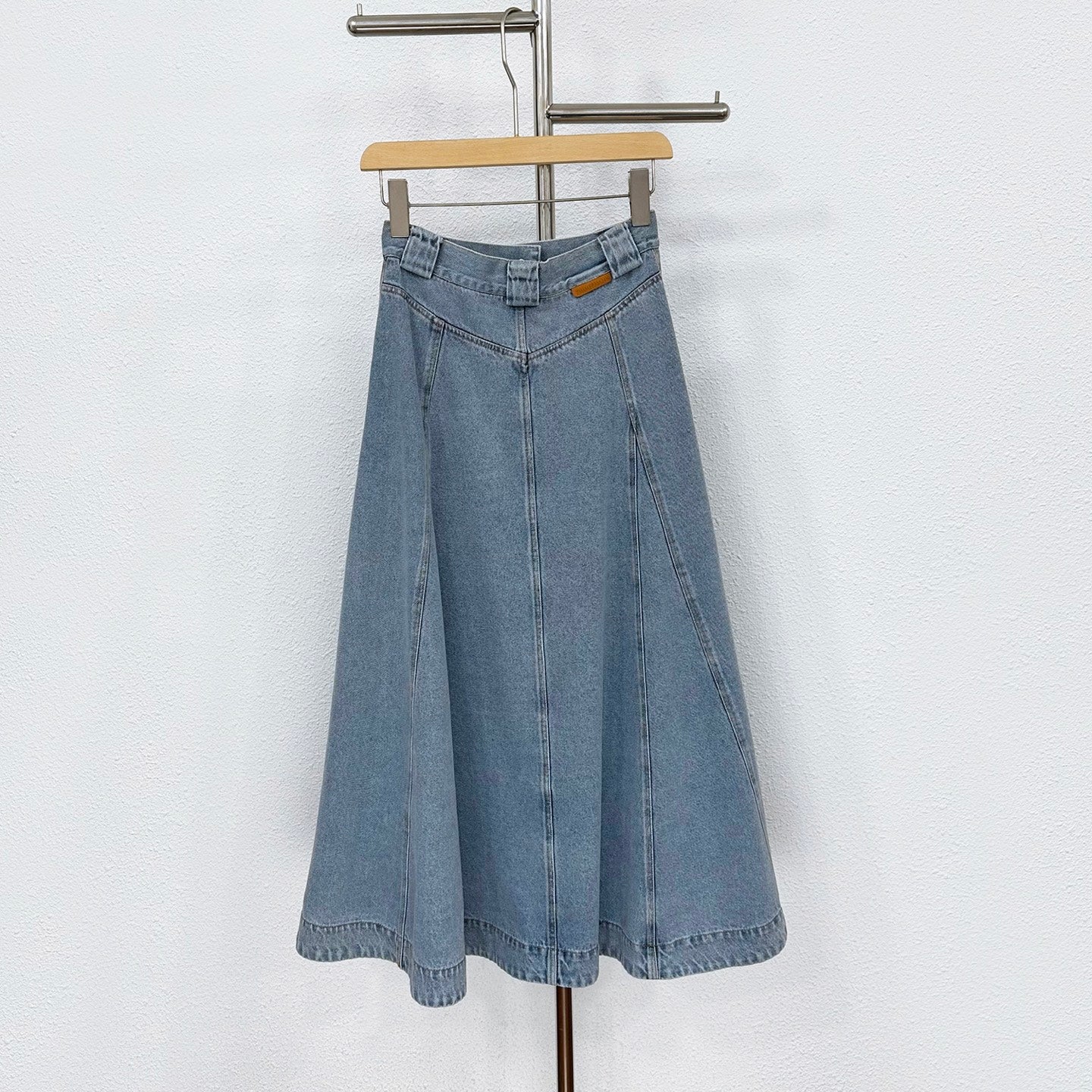 Zimmermann High-Waisted A-Line Denim Midi Skirt