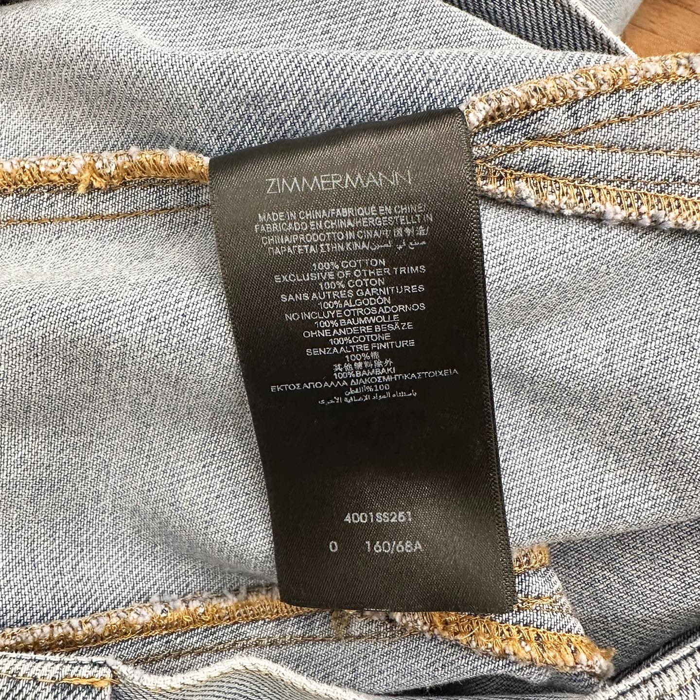 Zimmermann High-Waisted A-Line Denim Midi Skirt