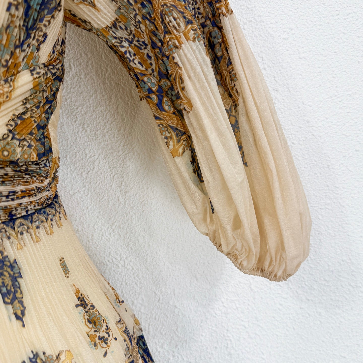 Zimmermann Pleated Baroque Print Mini Dress