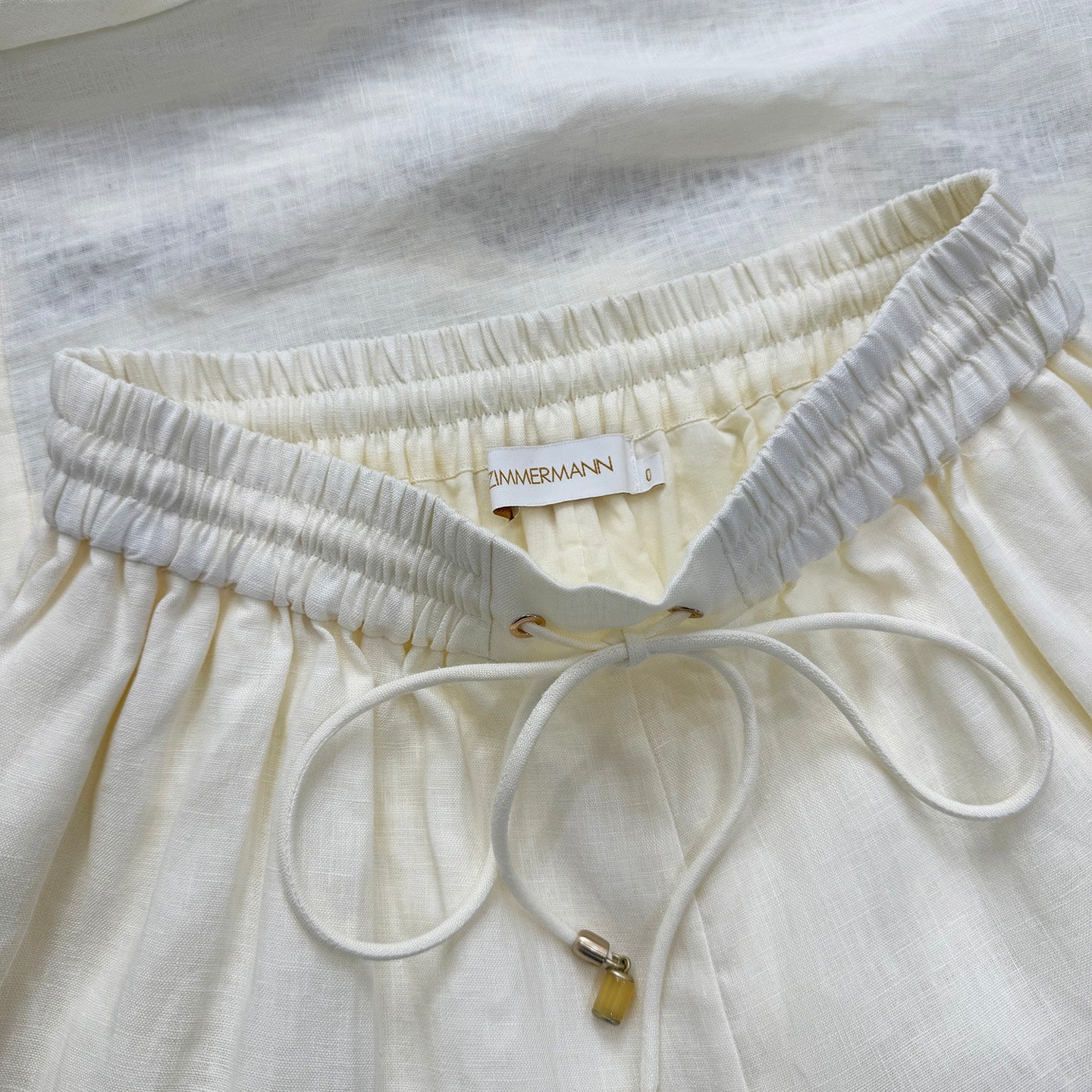 Zimmermann Embroidered Linen Top and Shorts Set with 3D Floral Details