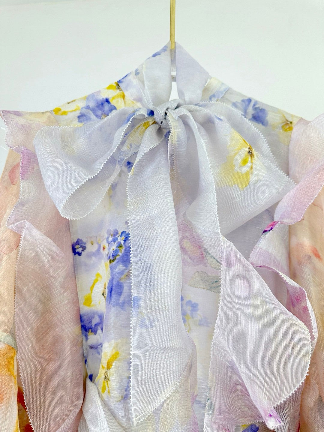 Zimmermann Illuminate Ruffled Floral Mini Dress with Slip
