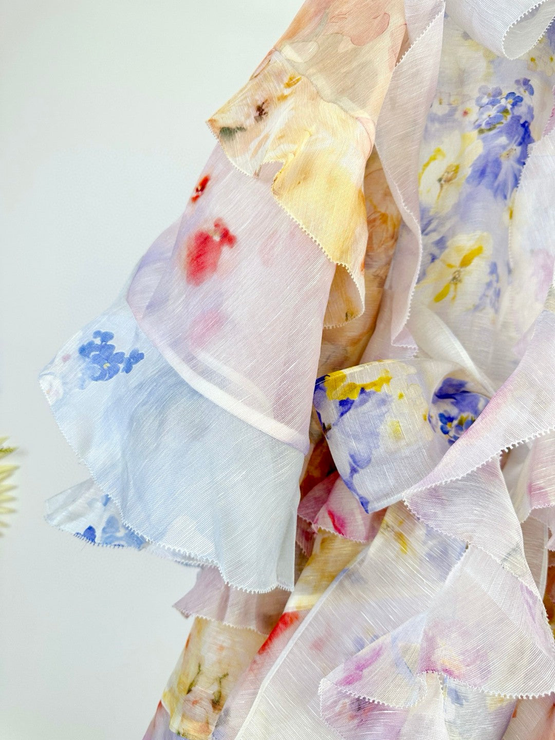 Zimmermann Illuminate Ruffled Floral Mini Dress with Slip