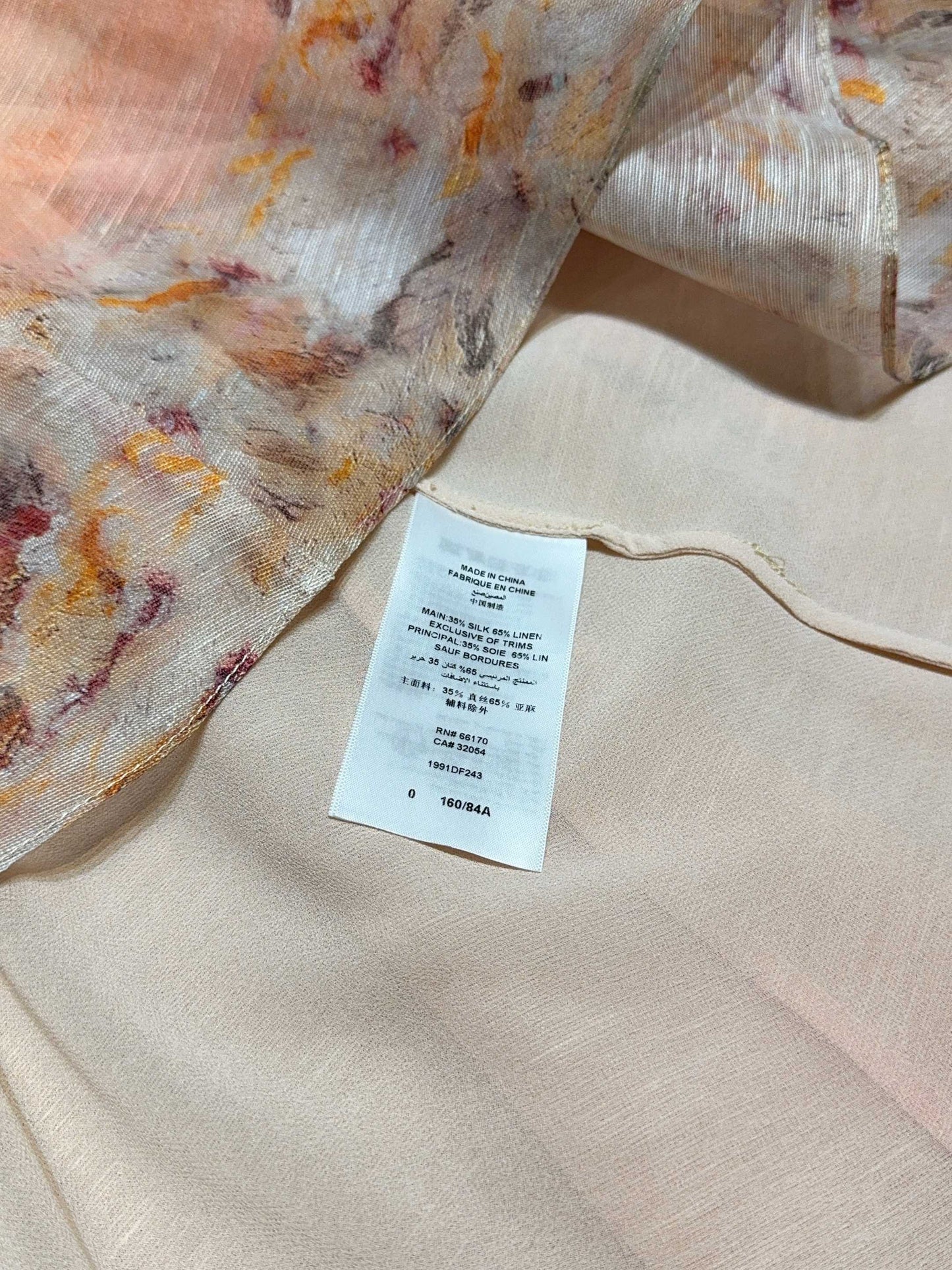 Zimmermann Guava Sunset Print Silk-Linen Maxi Skirt